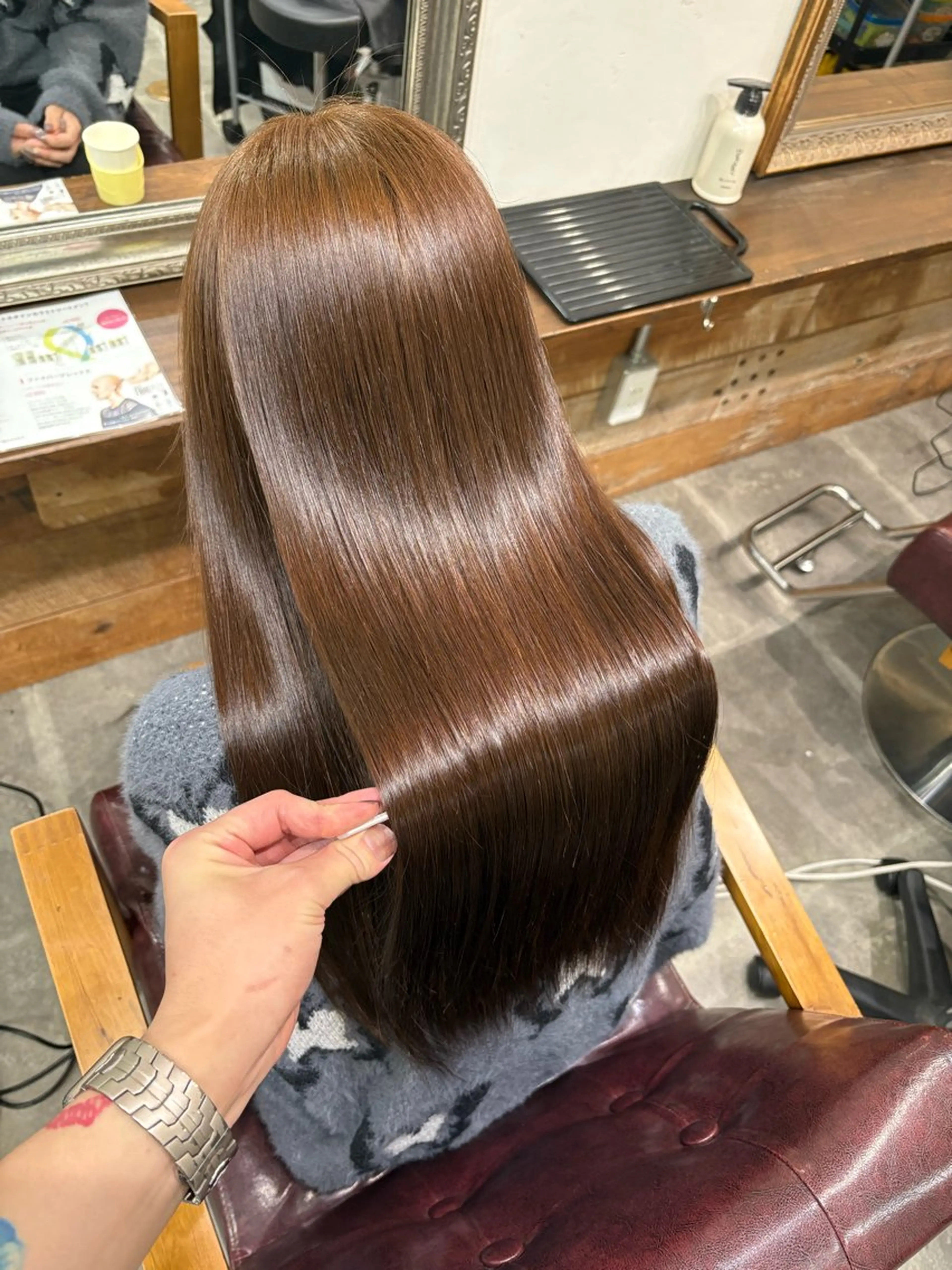 ロング 髪質改善 カット 縮毛矯正 トリートメント SOYON西大寺店所属・ダブルカラー/ 髪質改善💎安藤のヘアスタイル