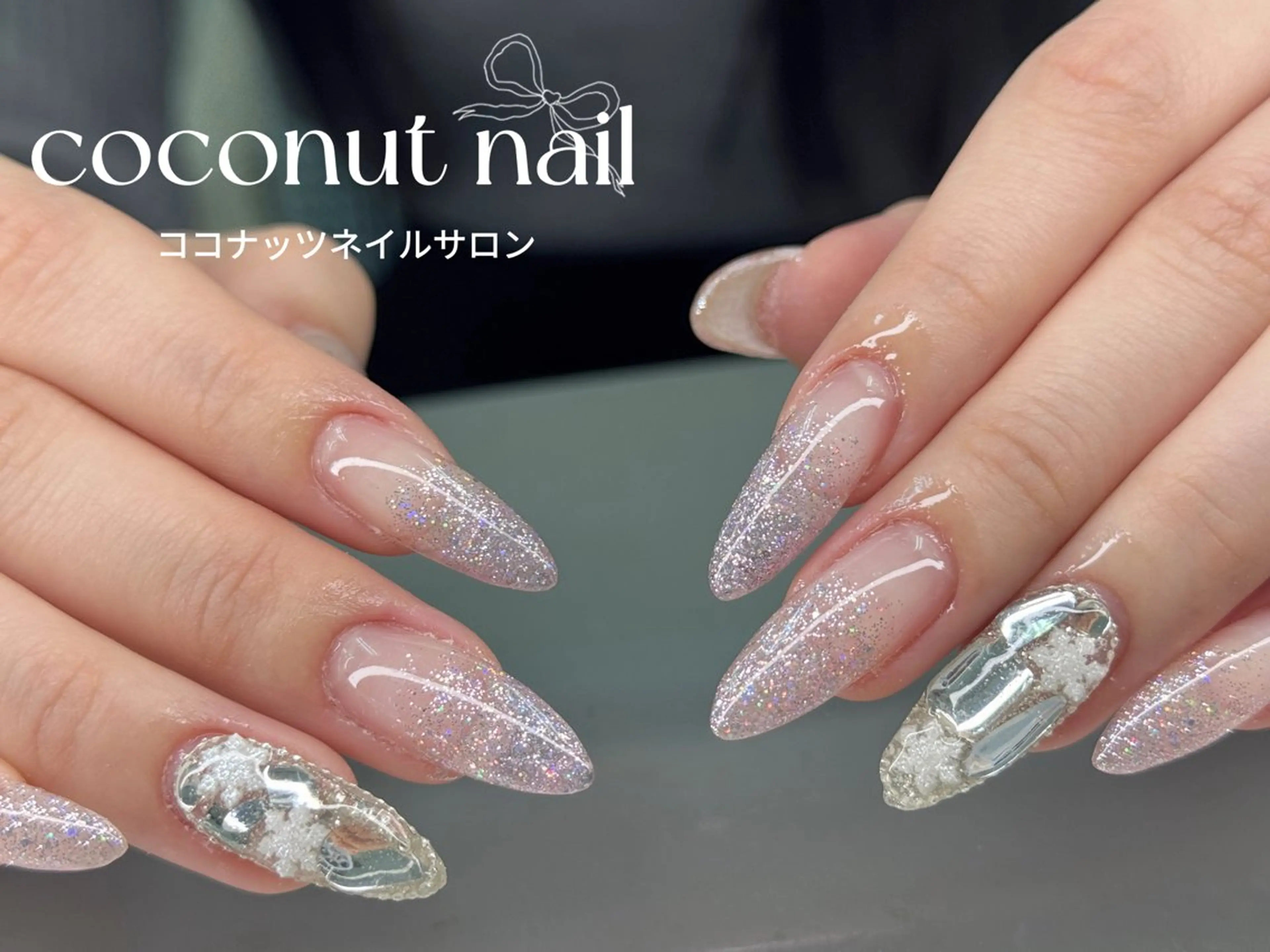 ネイル べっ甲ネイル フレンチネイル キラキラネイル マグネットネイル 大理石ネイル(マーブル) ハンドネイル 神田 ココナッツのネイルデザイン