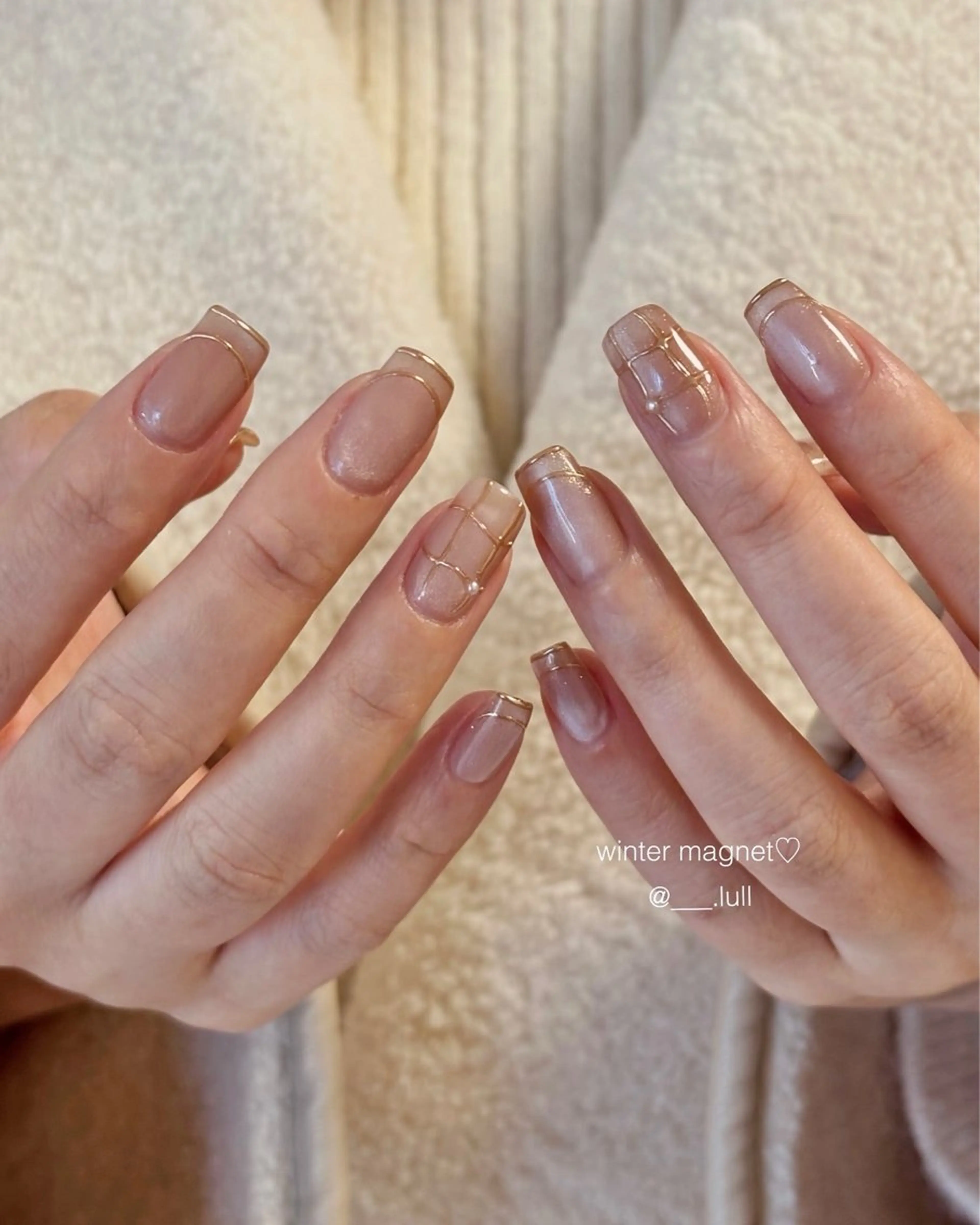 ネイル フットネイル キラキラネイル マグネットネイル リボン ワンホンネイル フットネイル Lull ネイル/ HBL/ハンドケアのネイルデザイン