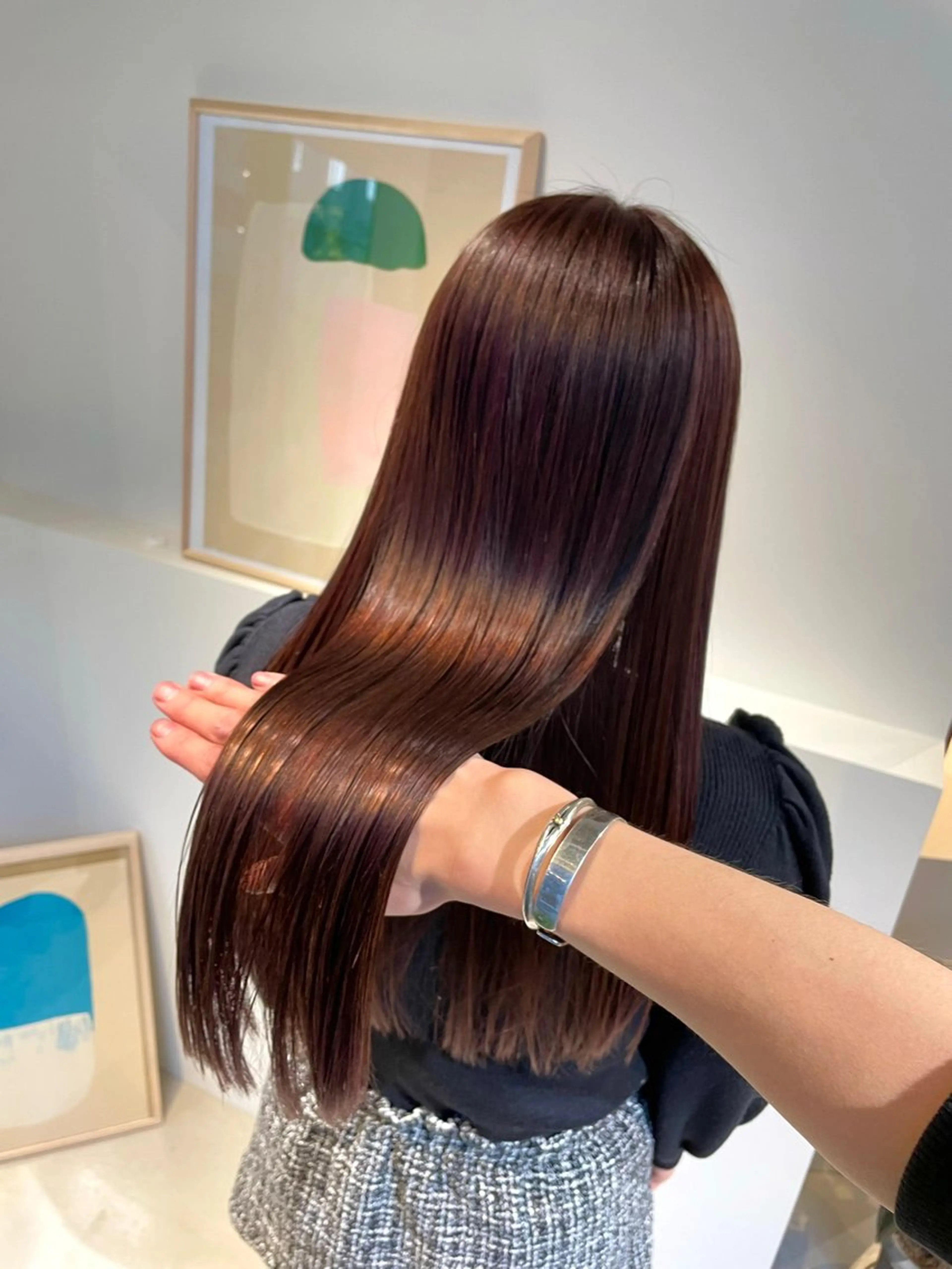 ロング パーマ アッシュ ボブ 髪質改善 レイヤーカット ロング 髪質改善マスター 長尾勇弥/梅田中津のヘアスタイル