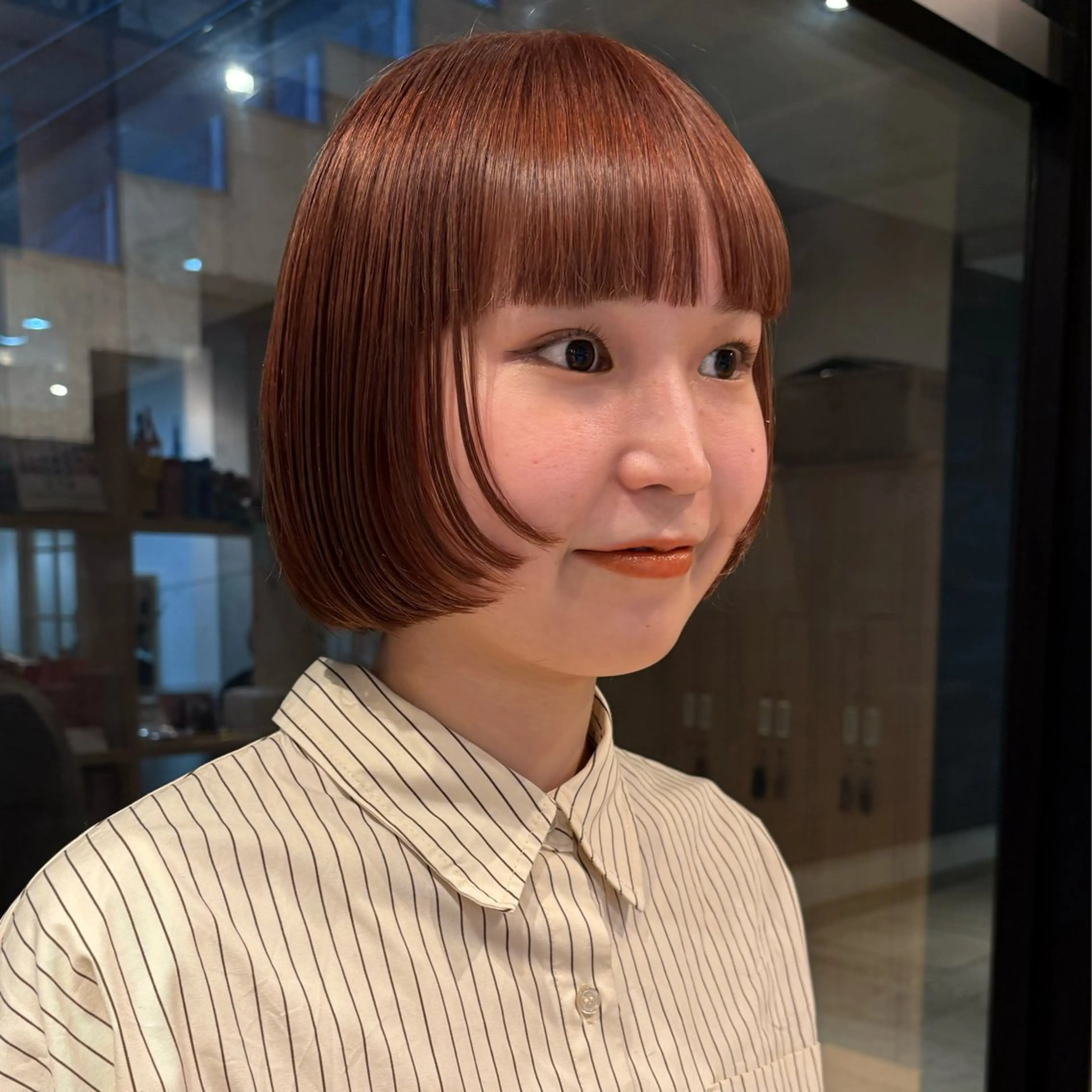 ショート カラー ベージュカラー オレンジ ボブ ボブ/レイヤー/ニュ アンスパーマ/小夏のヘアスタイル