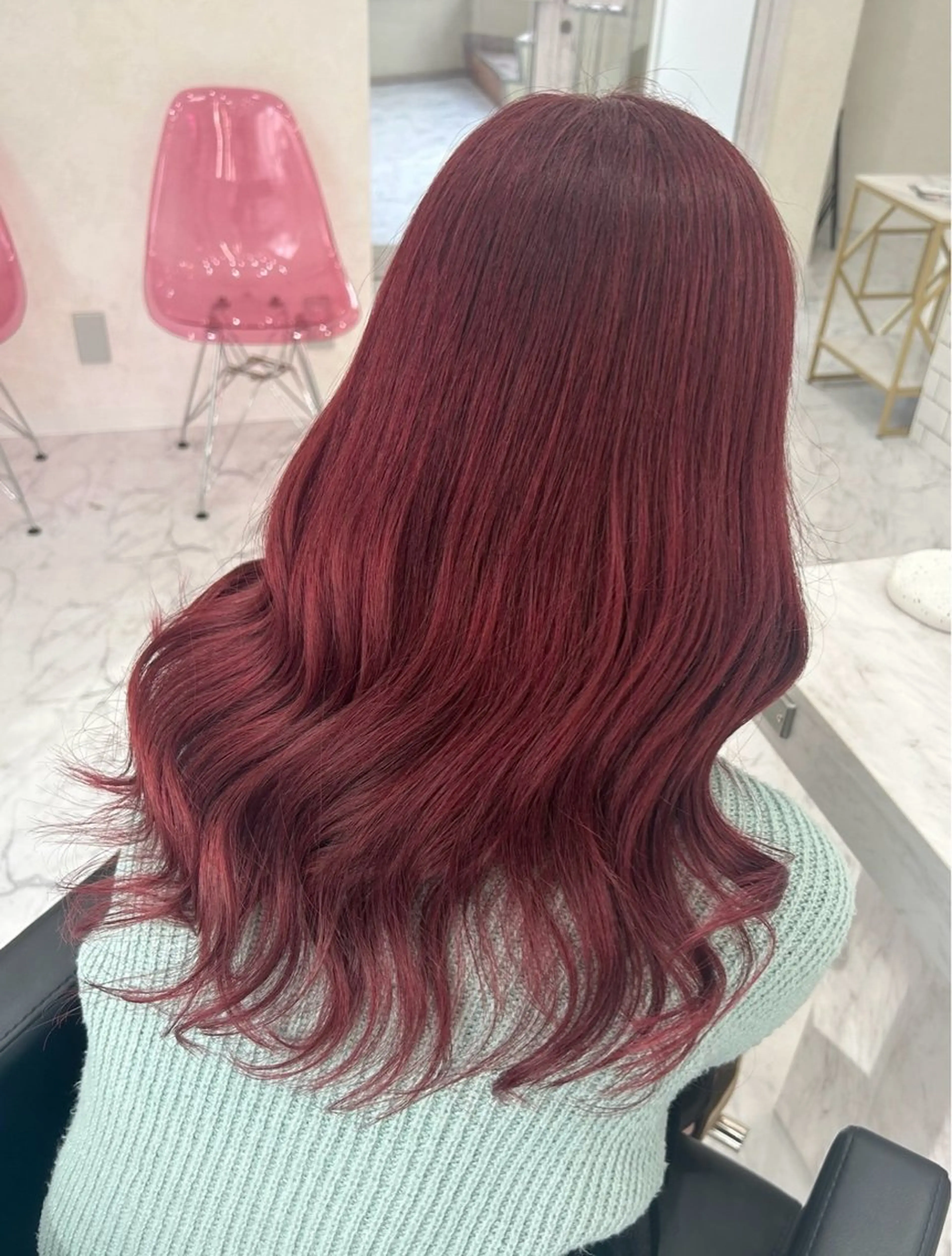 セミロング カラー ヘアカラー ハイトーン/韓国風 🤍Nacchi🐈のマツエク・マツパデザイン