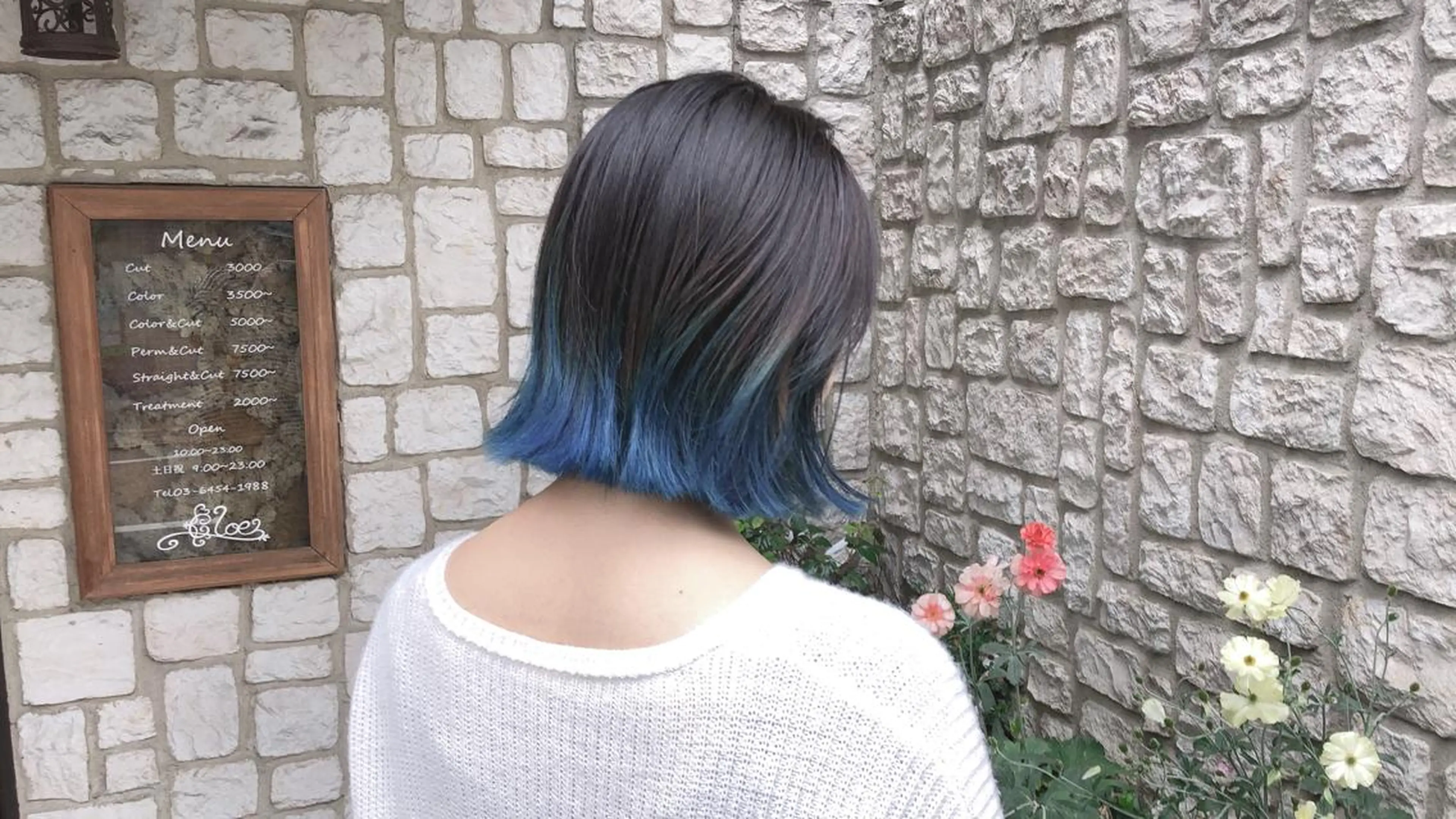 ショート カラー パーマ ヘアアレンジ ブルーカラー カット 縮毛矯正 トリートメント 髪質改善/透明感 OAK兵庫のヘアスタイル