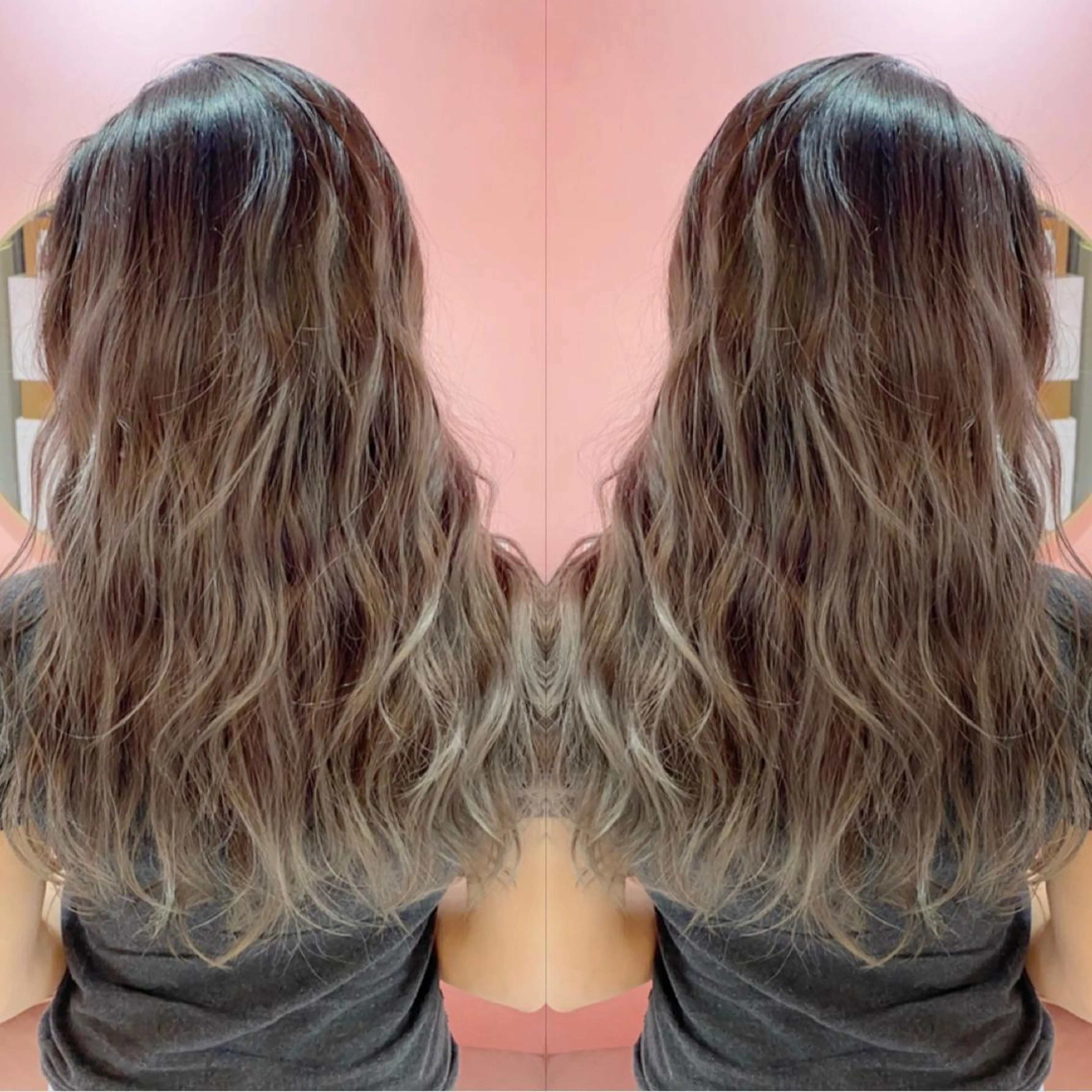 セミロング カラー プル艶職人/ にしものヘアスタイル