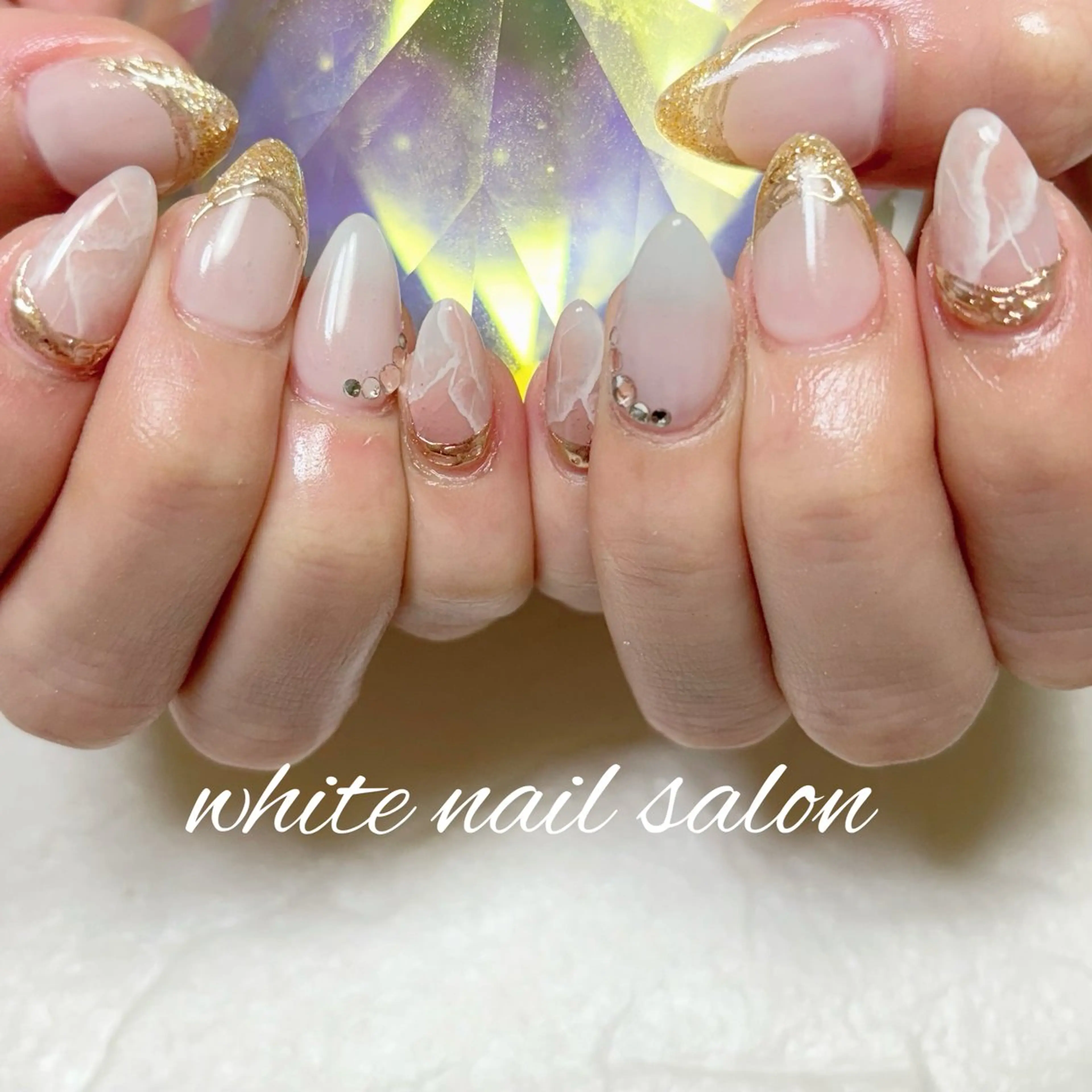 ネイル 長さ出し フットネイル 持ち込み スカルプネイル ハンドネイル white nail salonのネイルデザイン