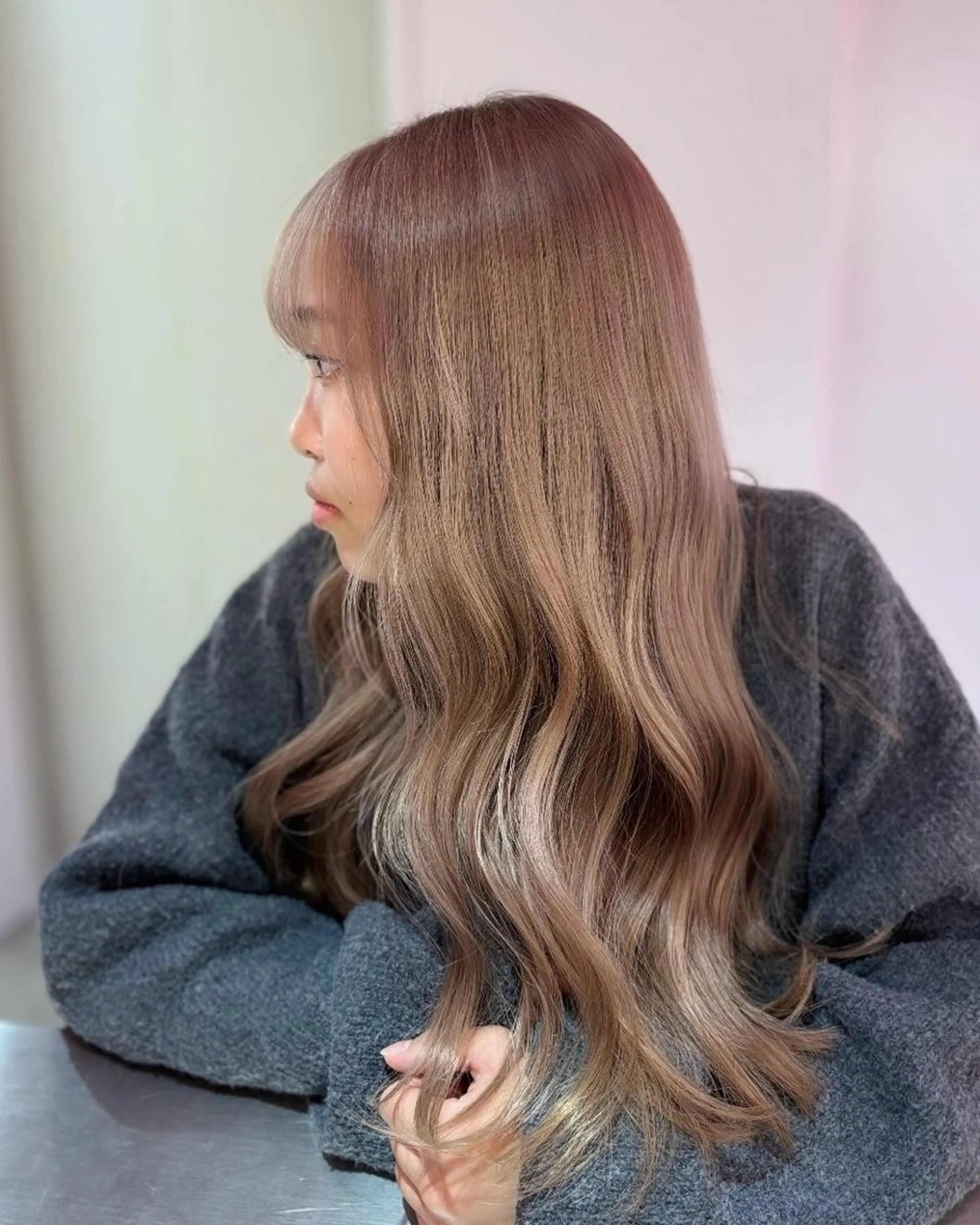 ロング カラー 田中麻鈴/ハイトーン /ミルクティーのヘアスタイル