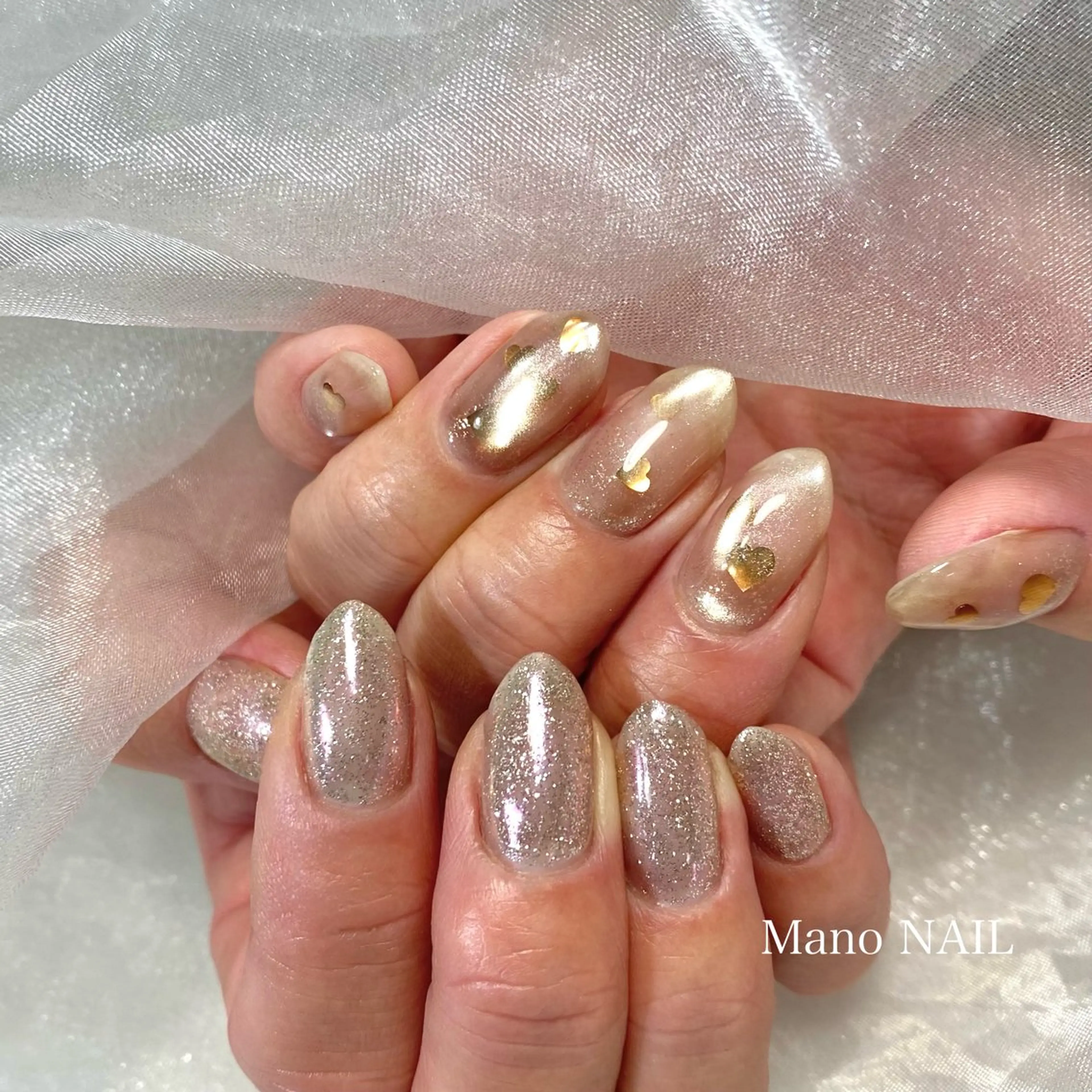 ネイル ハート マグネットネイル ハンドネイル Mano NAILのネイルデザイン