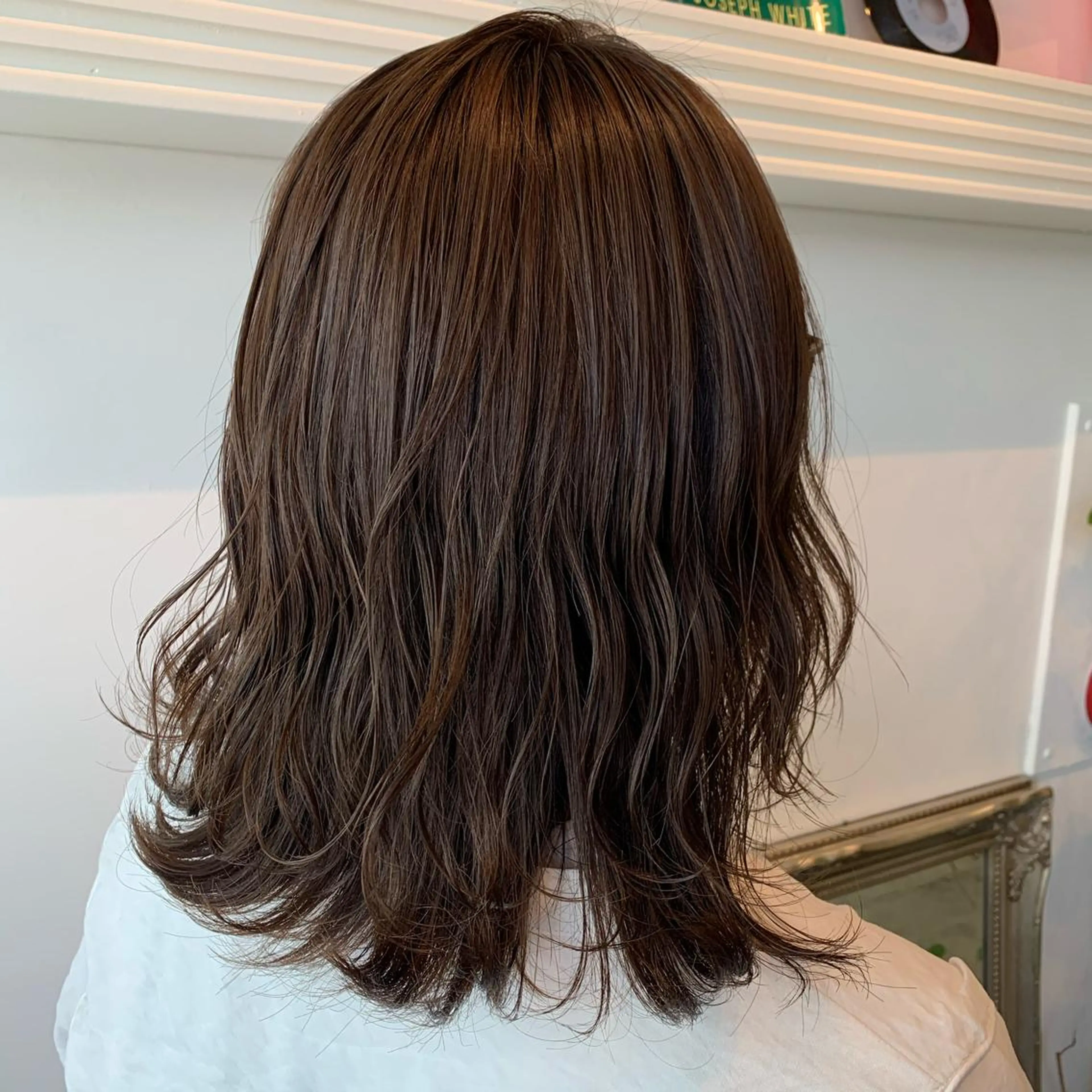 ミディアム カラー ヘアアレンジ ベージュカラー ラテベージュ カット ヘアカラー トリートメント 山崎 澪 レイヤーカット/大宮のヘアスタイル