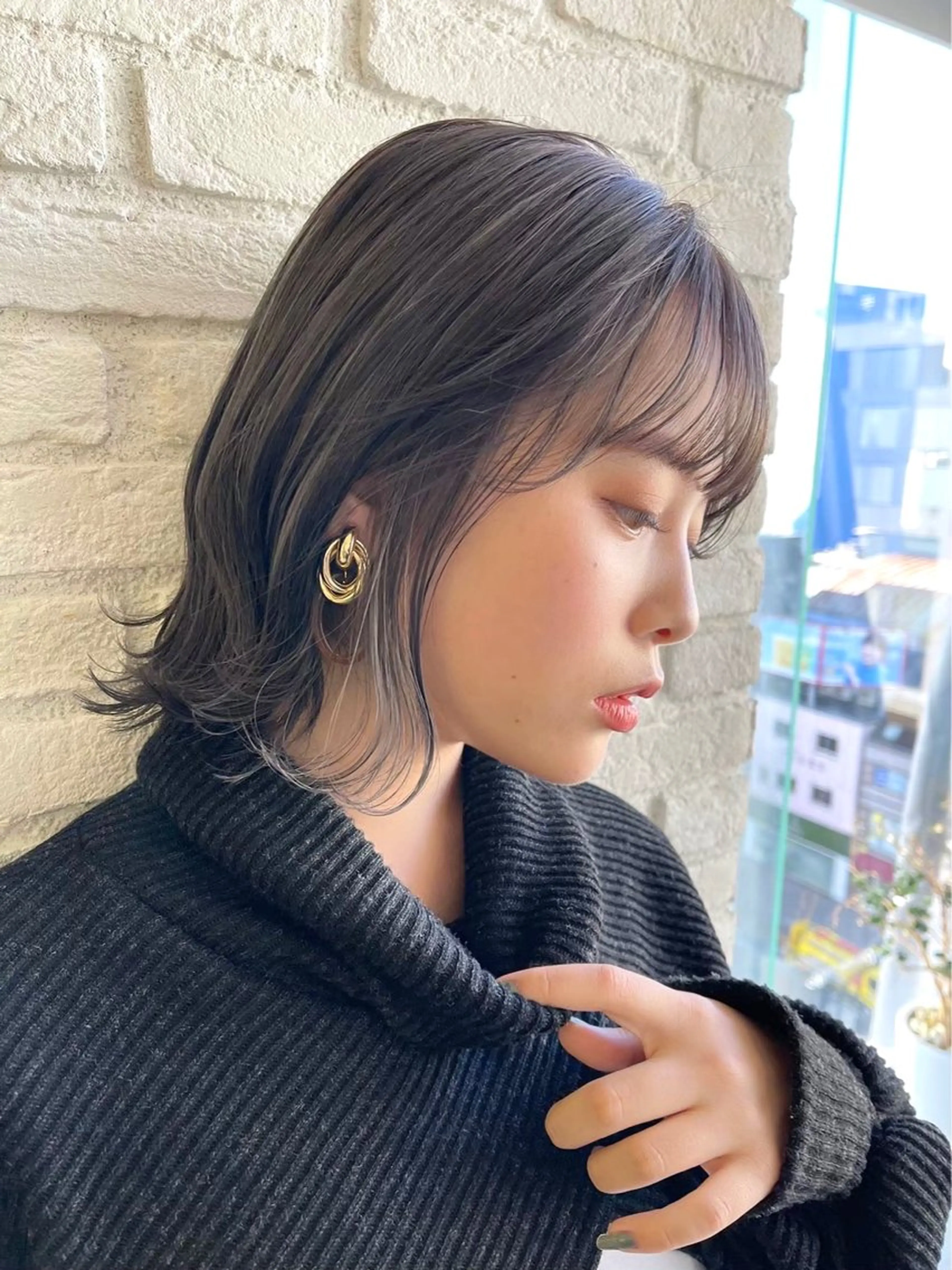 カラー カット ヘアカラー トリートメント 💖ボブ/髪質改善 顔周りレイヤー/ユイのヘアスタイル