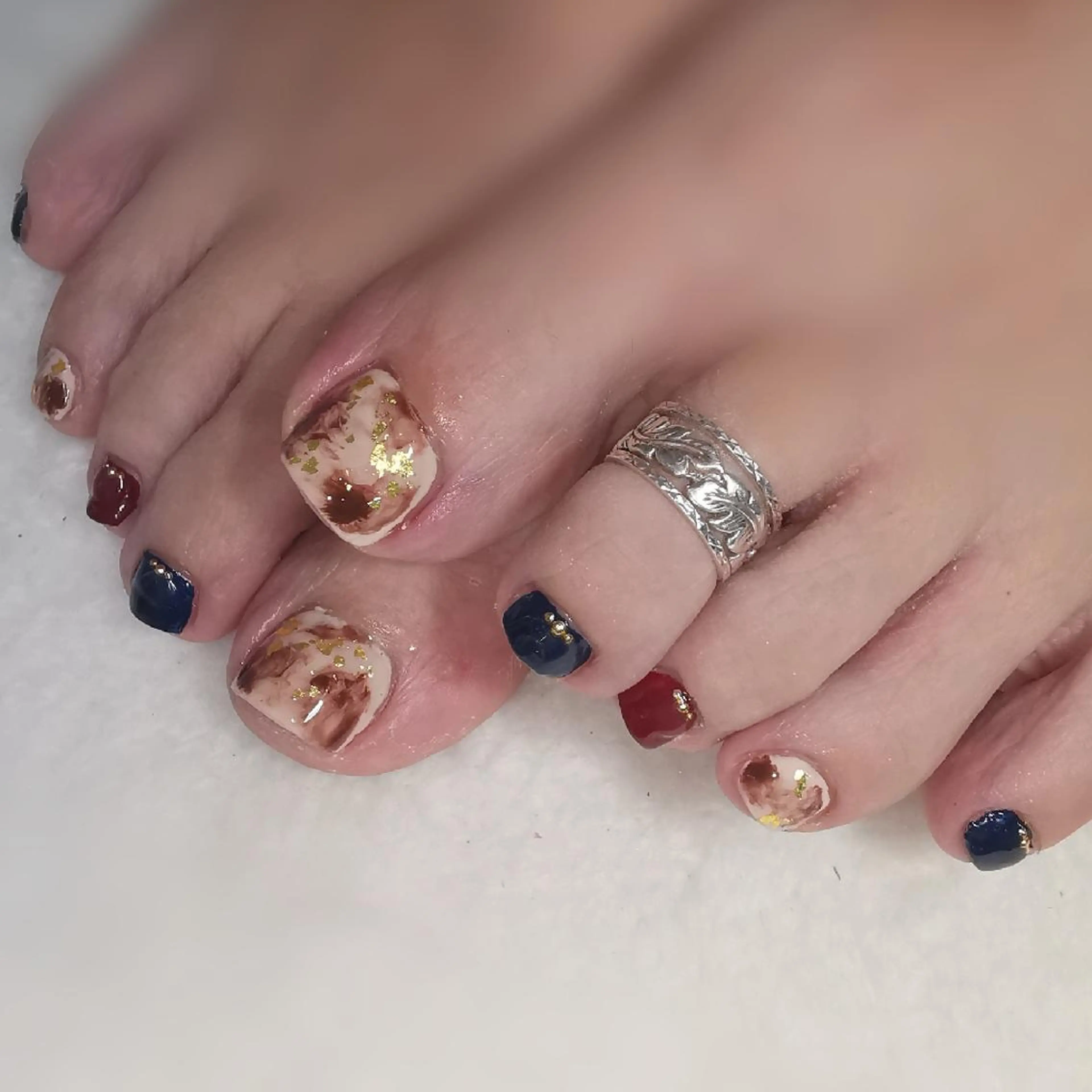 ネイル 冬ネイル フットネイル reve あやののネイルデザイン