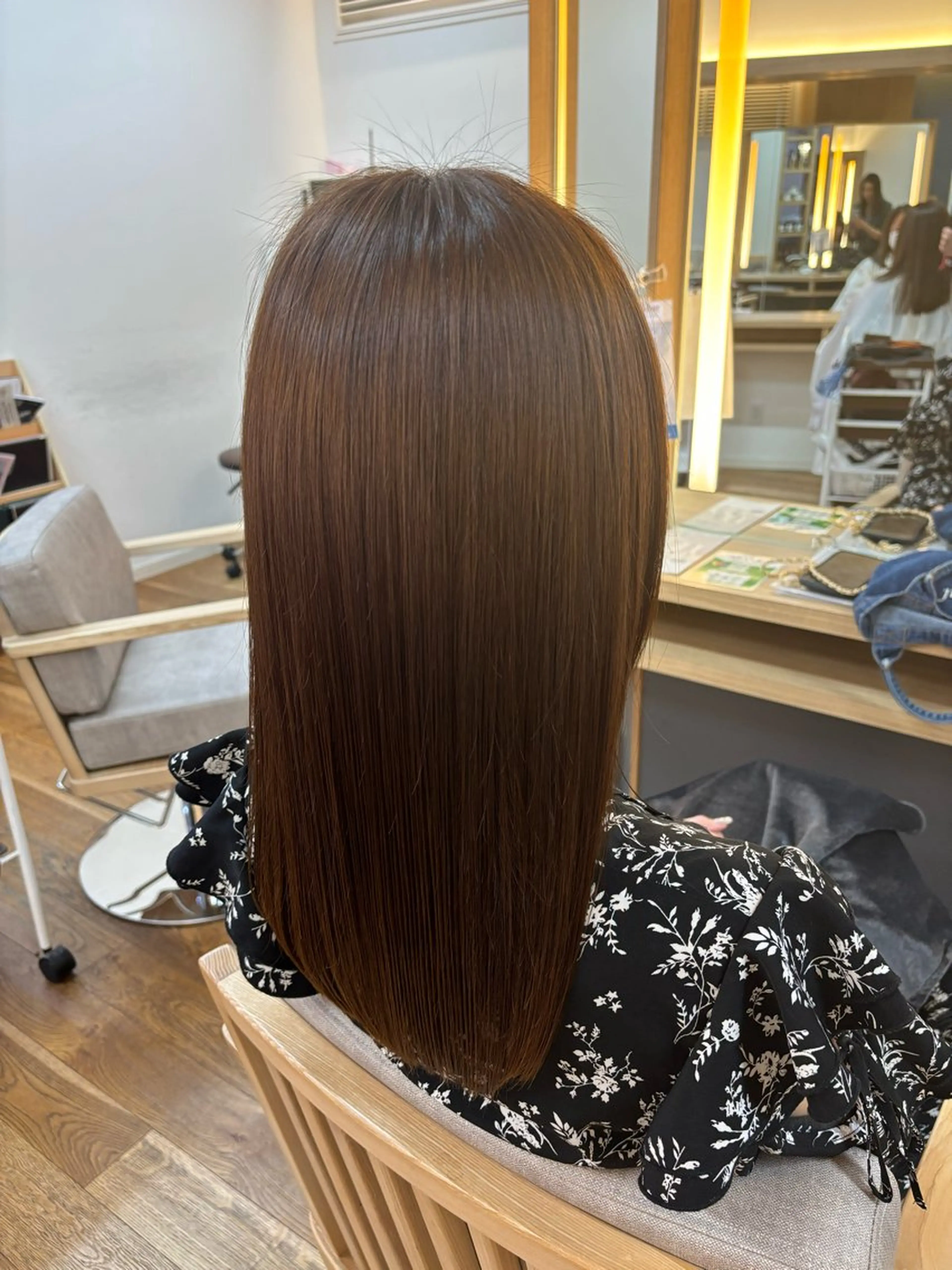 セミロング 髪質改善 縮毛矯正 韓国ヘア sasugaのヘアスタイル