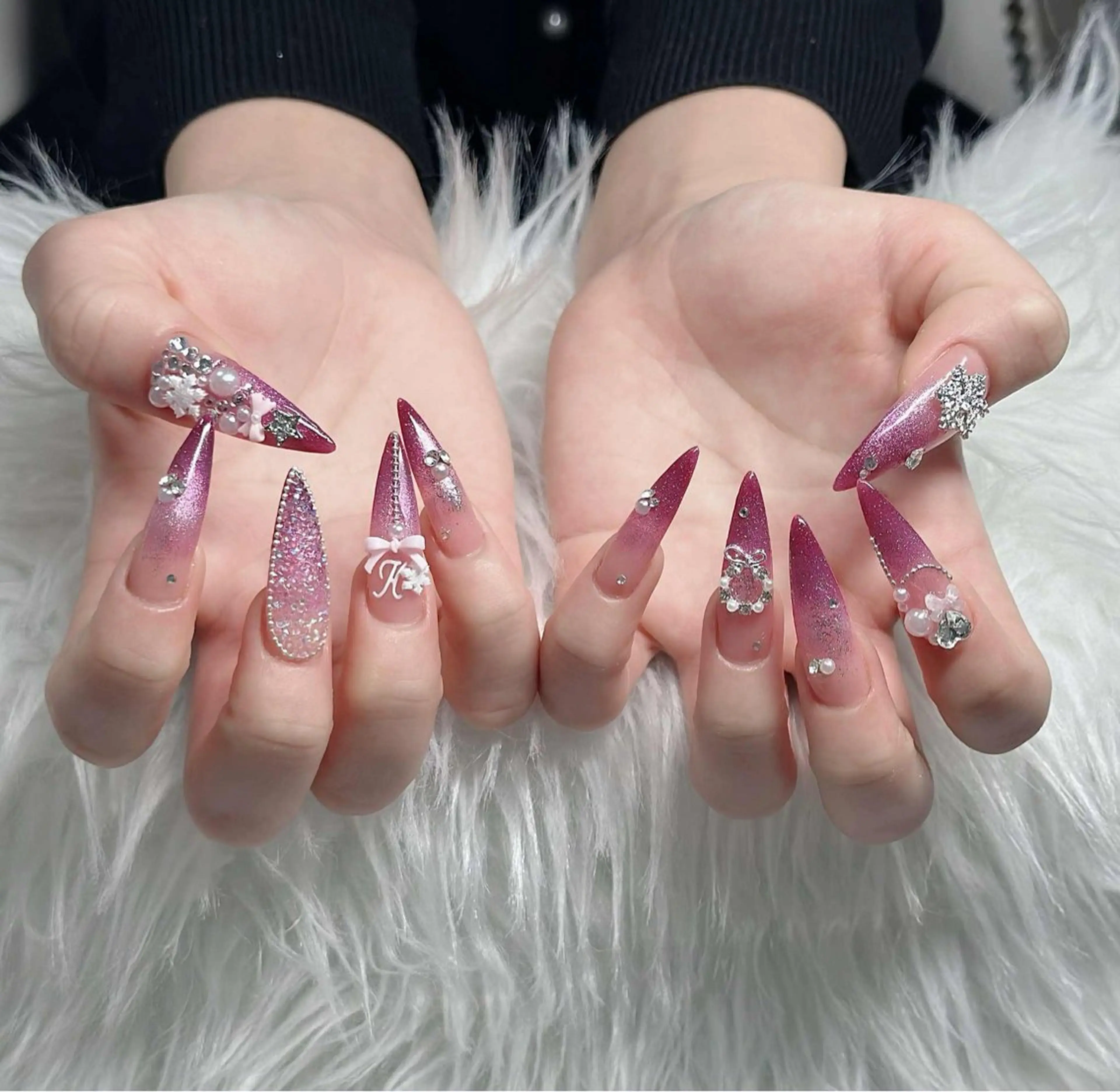 ネイル フレンチネイル ジェルネイル ハロウィン 韓国ネイル マグネットネイル ハンドネイル Hbaby nailのネイルデザイン
