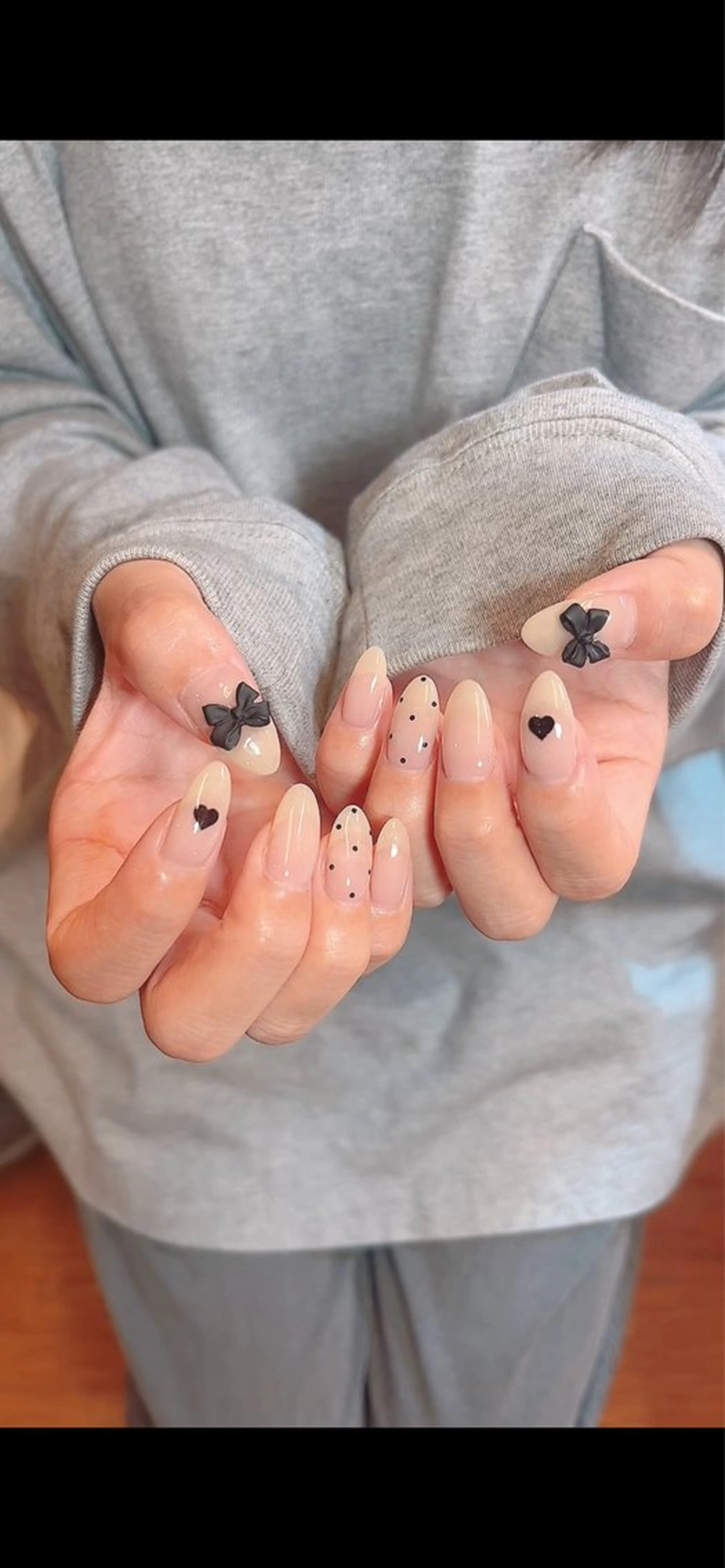 ネイル 韓国ネイル リボン ハンドネイル LOVE NAIL 💕Sonoのネイルデザイン