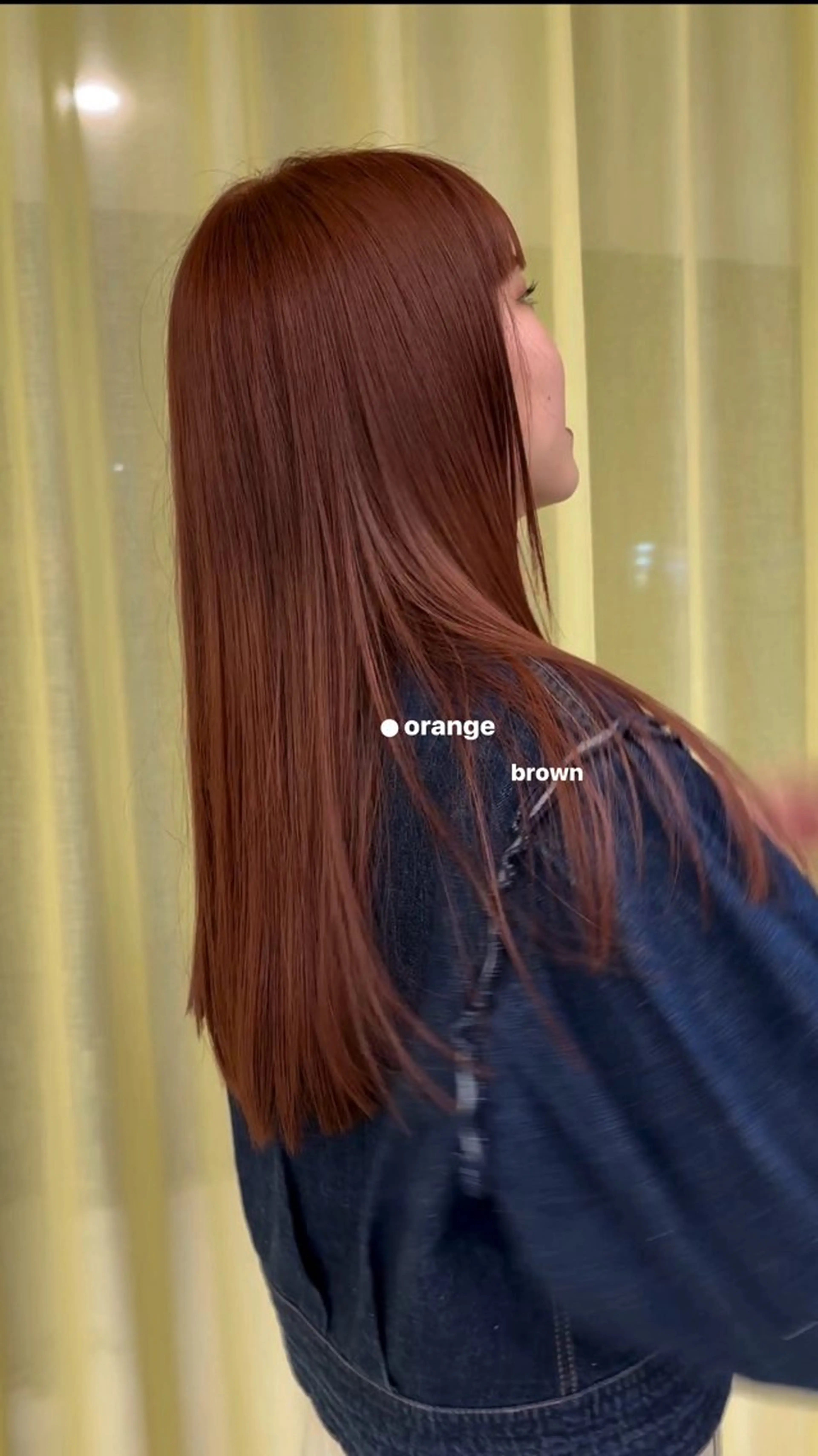 ミディアム カラー ブリーチ ブラウンカラー ブリーチなしカラー オレンジ オレンジブラウン カット ヘアカラー トリートメント ハイトーン/透け感 カラー🎀真香のヘアスタイル