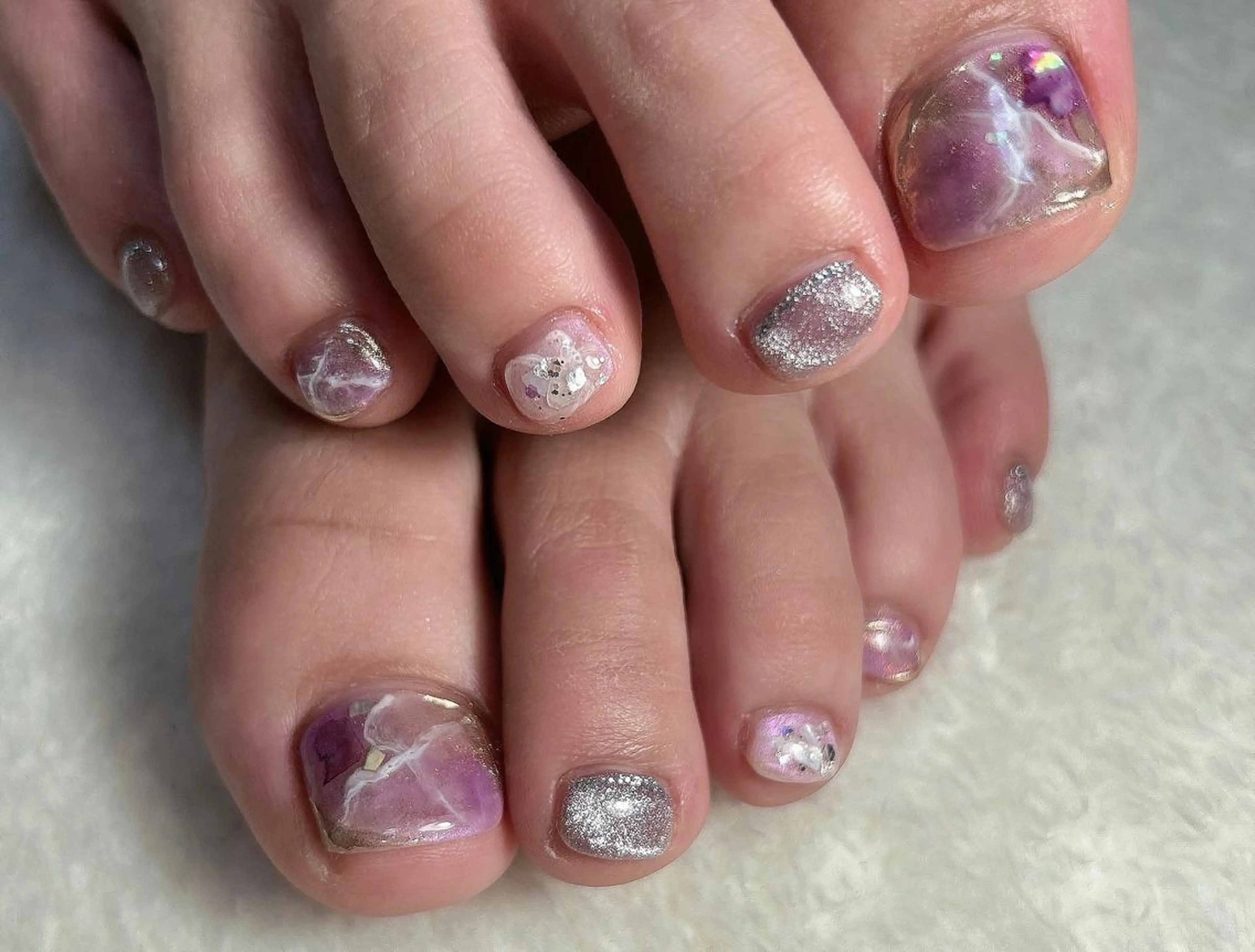 ネイル 大理石ネイル(マーブル) フットネイル reve あやののネイルデザイン