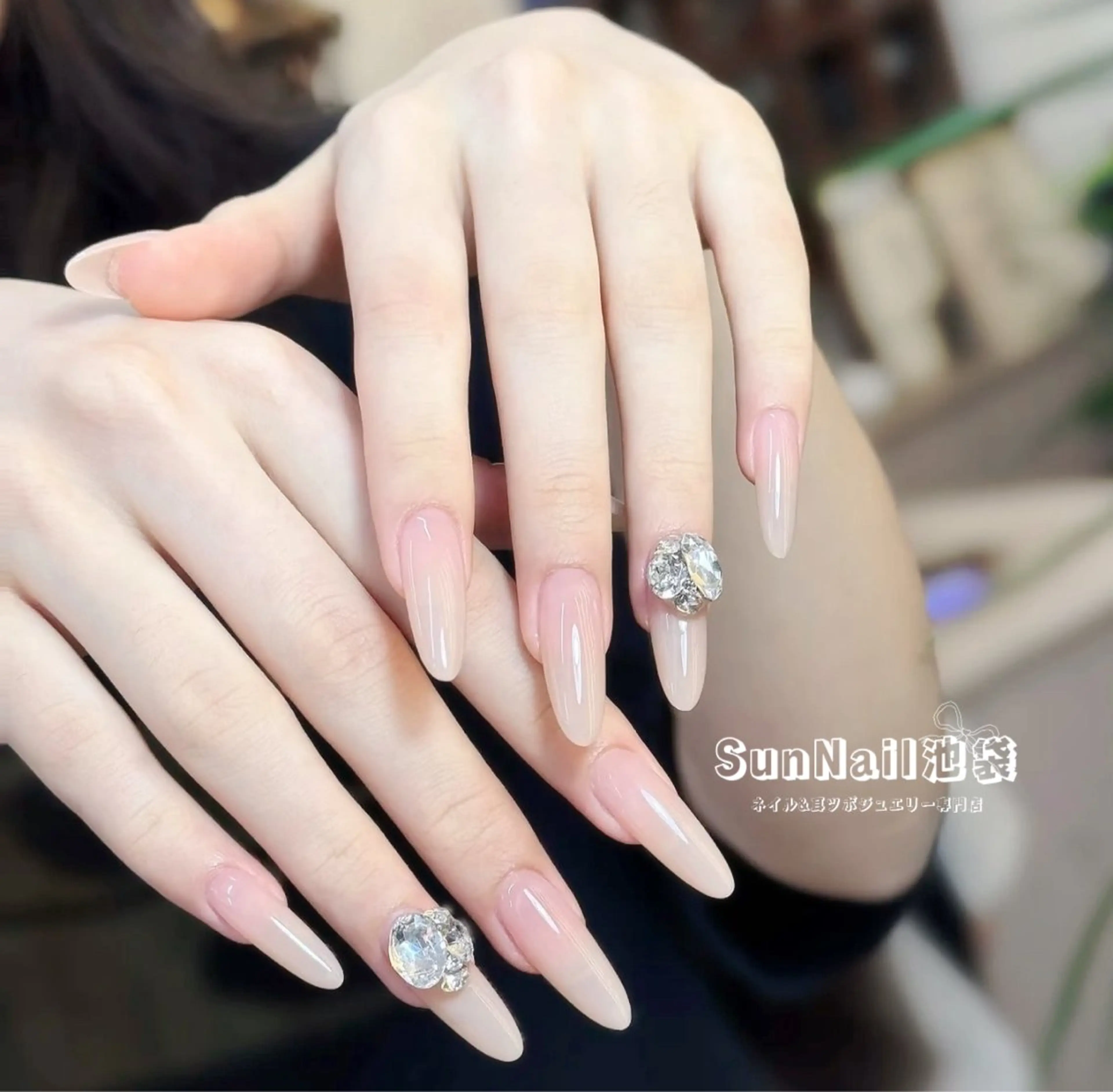 ネイル チークネイル 長さ出し フレンチネイル ガーリー 韓国ネイル ハンドネイル ハンドケア Sun Nail 池袋のエステ・リラクイメージ