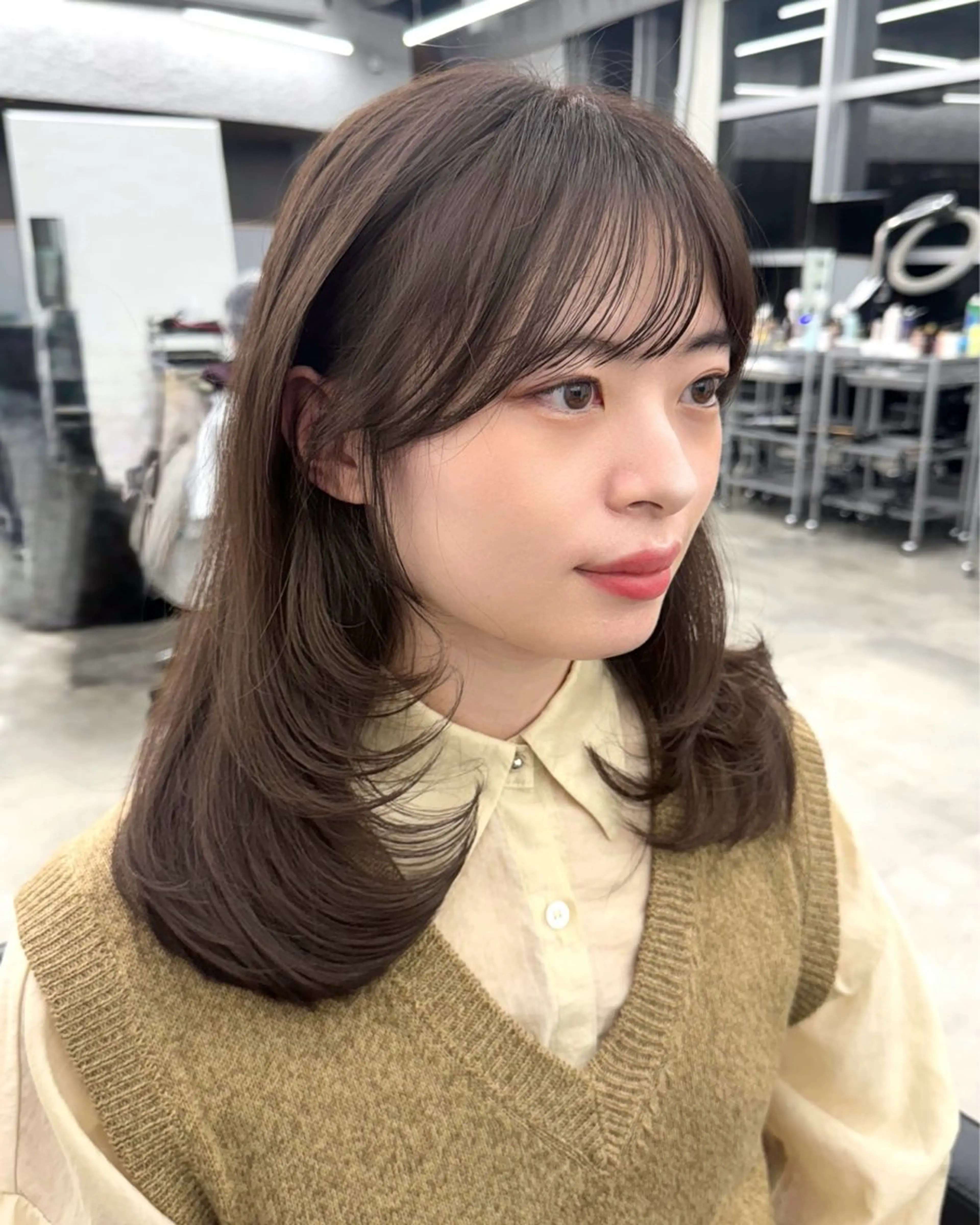 ミディアム カラー ベージュカラー ヘーゼル オレンジ レイヤー🩰顔まわり /透明感/kanaのヘアスタイル