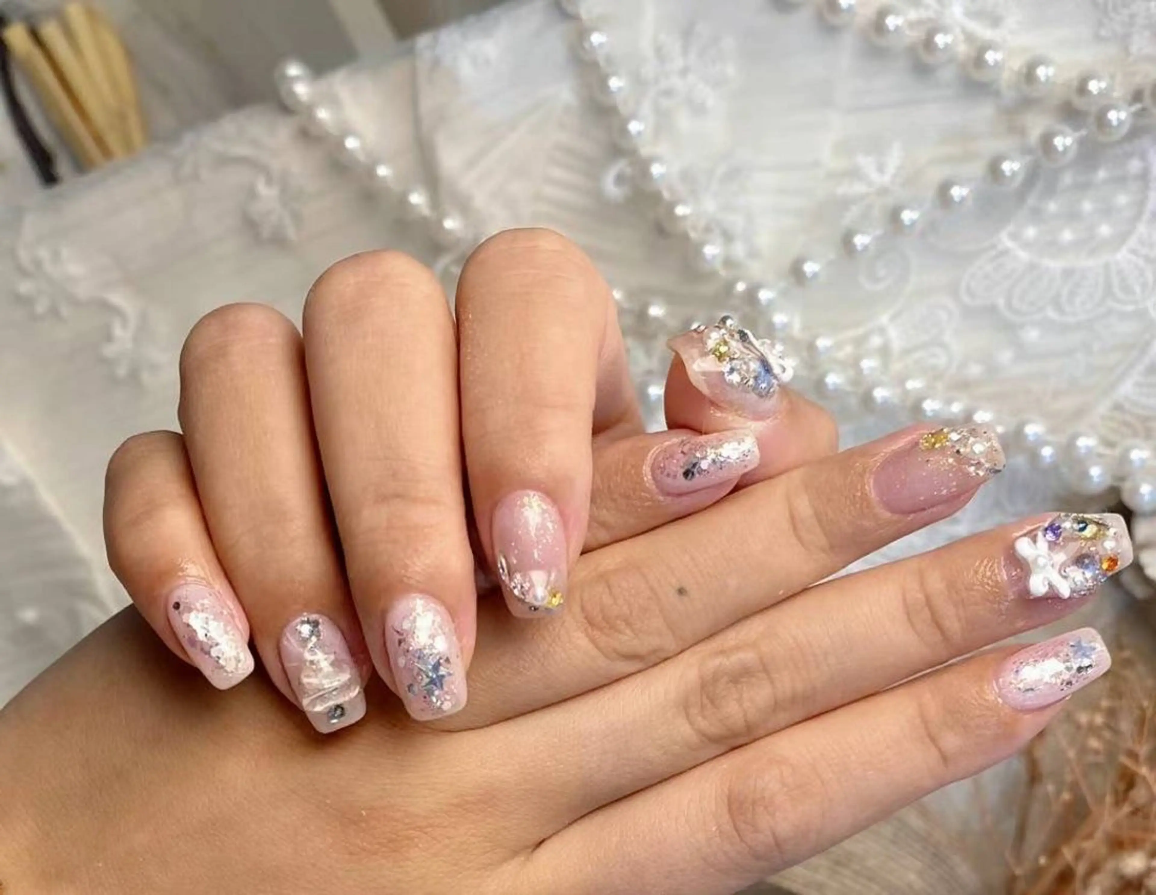 ネイル アートネイル クリアネイル フラワーネイル フットネイル ジェルネイル Babarla Nailのネイルデザイン