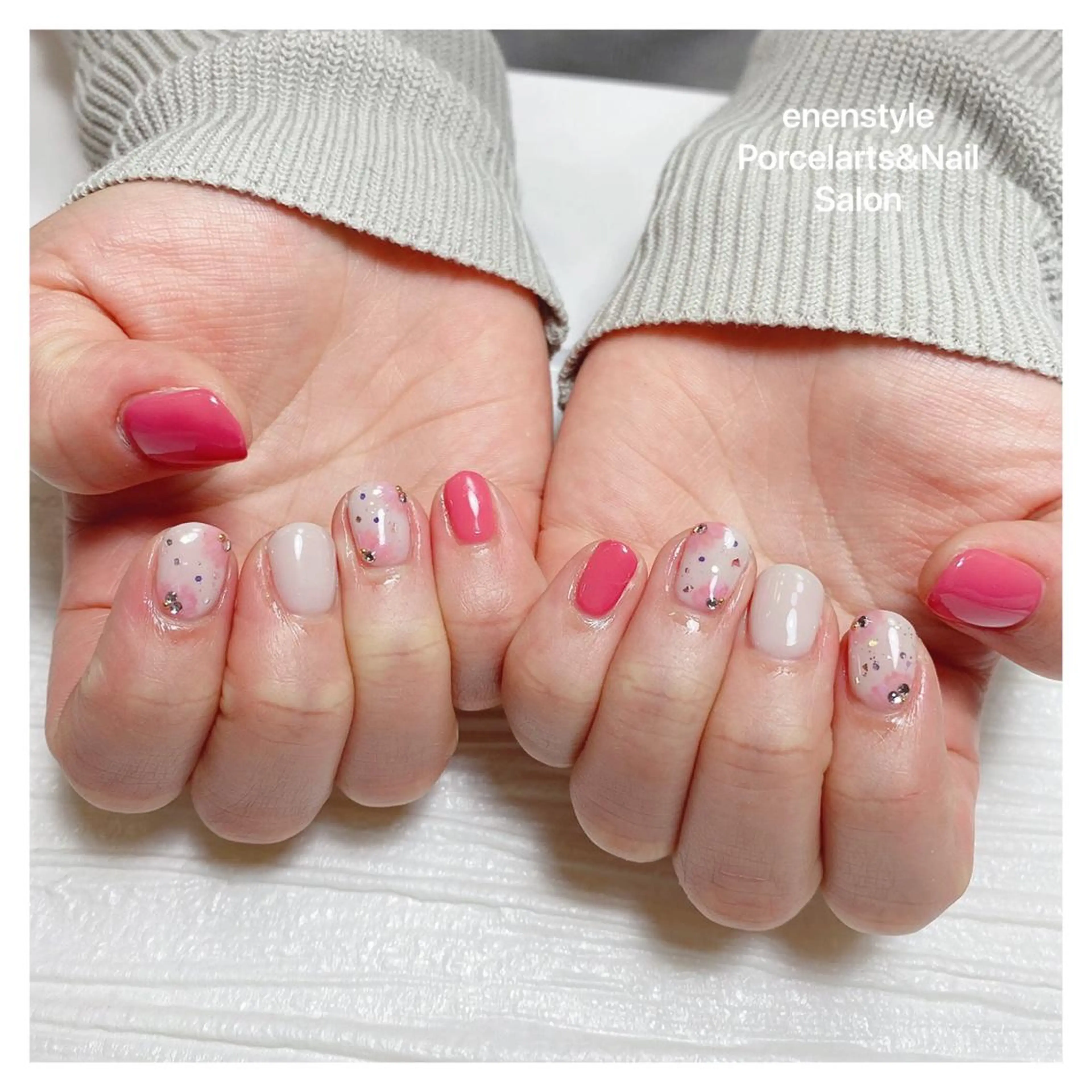 ショート ネイル ハンドネイル 👑enen style👑のネイルデザイン