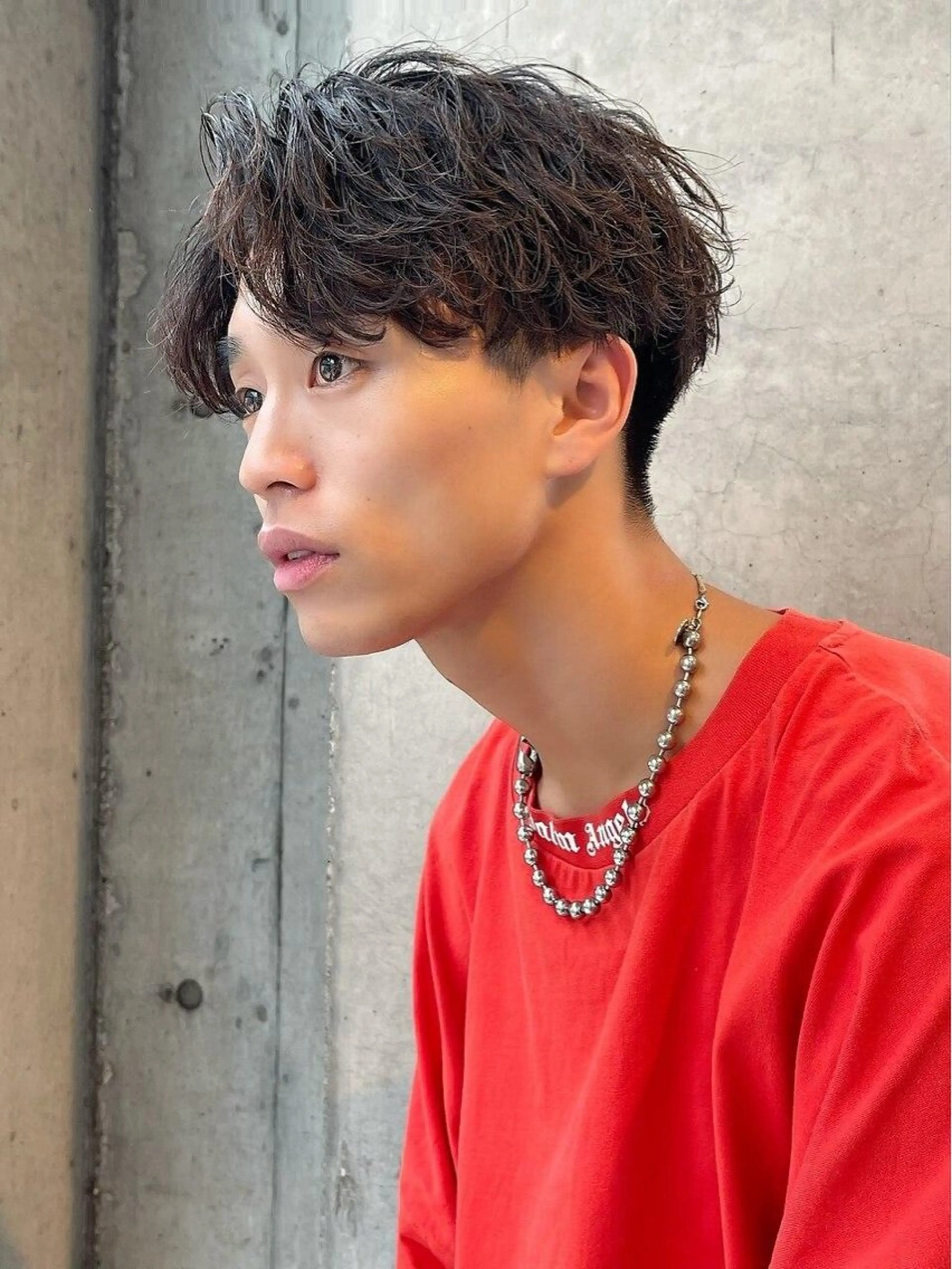 ショート パーマ メンズ カット パーマ トリートメント fifthメンズ原宿 波巻きパーマ平居俊太のヘアスタイル