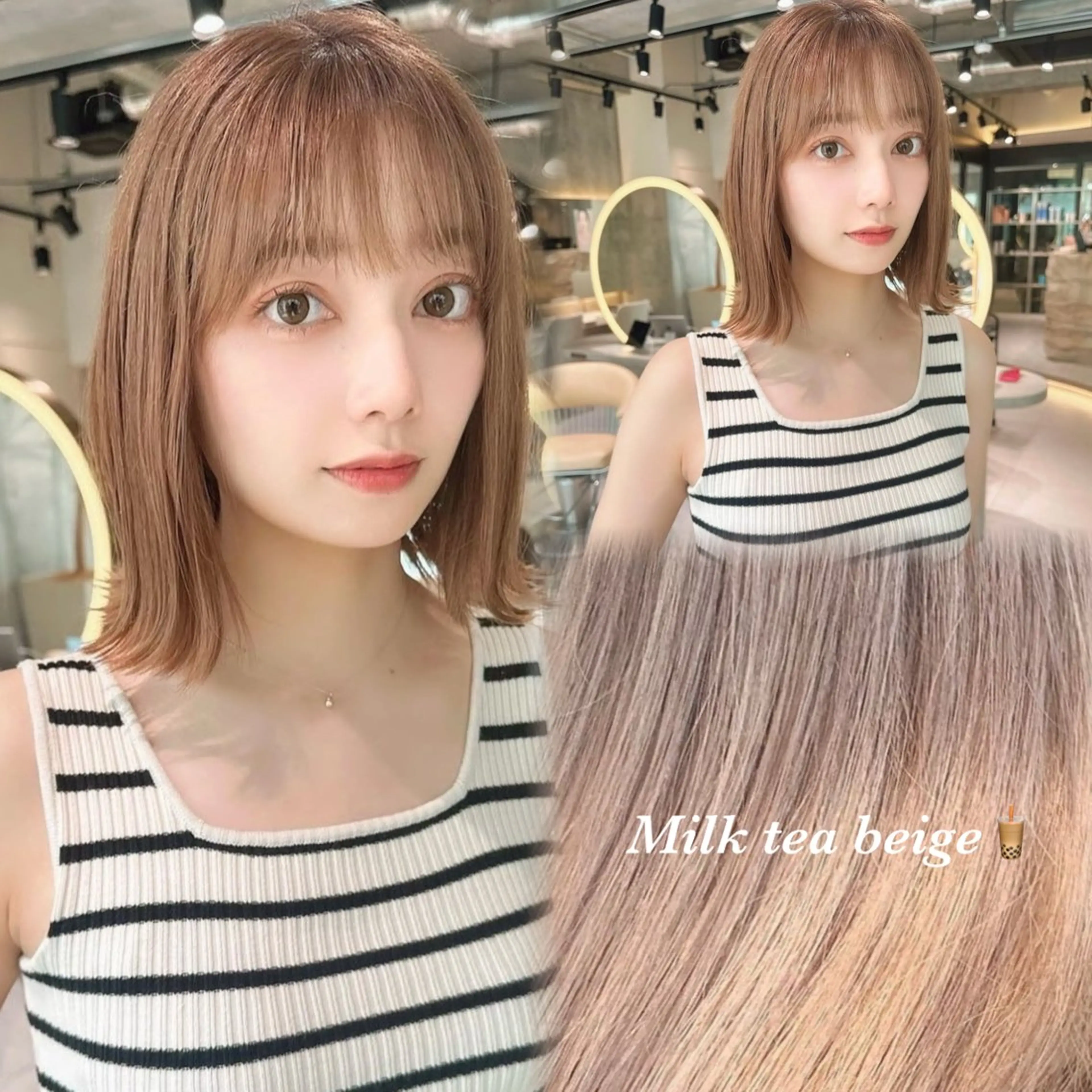 ミディアム カラー ベージュカラー ブリーチ ケアブリーチ ダブルカラー ハイトーンカラー ヘアカラー 透明感カラー/艶髪/ 縮毛矯正/たくまのヘアスタイル