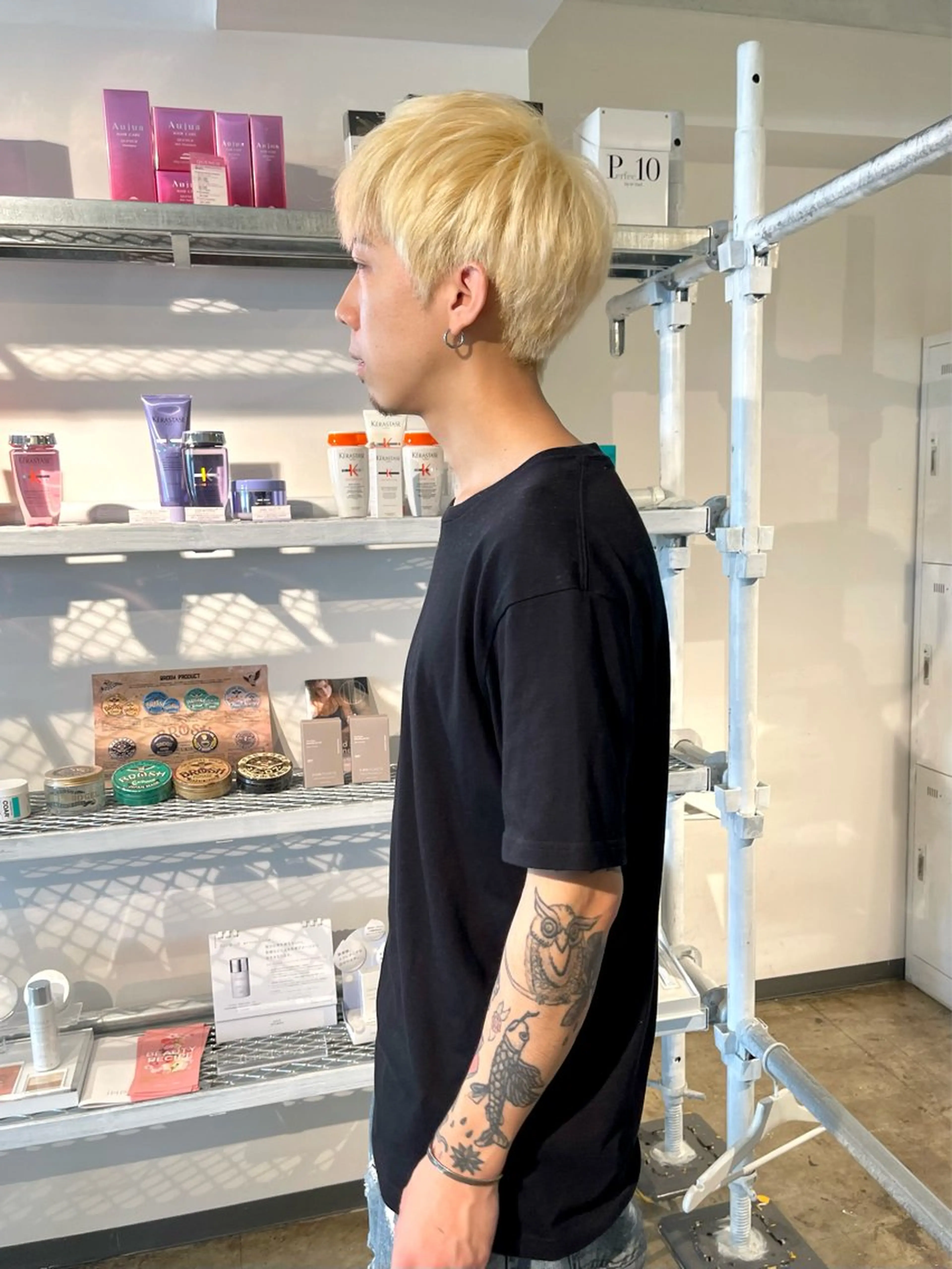 カラー メンズ メンズブリーチ メンズハイトーン メンズパーマ ブリーチ デザインカラー ムラ修正/ ハイトーン💖Riaのヘアスタイル