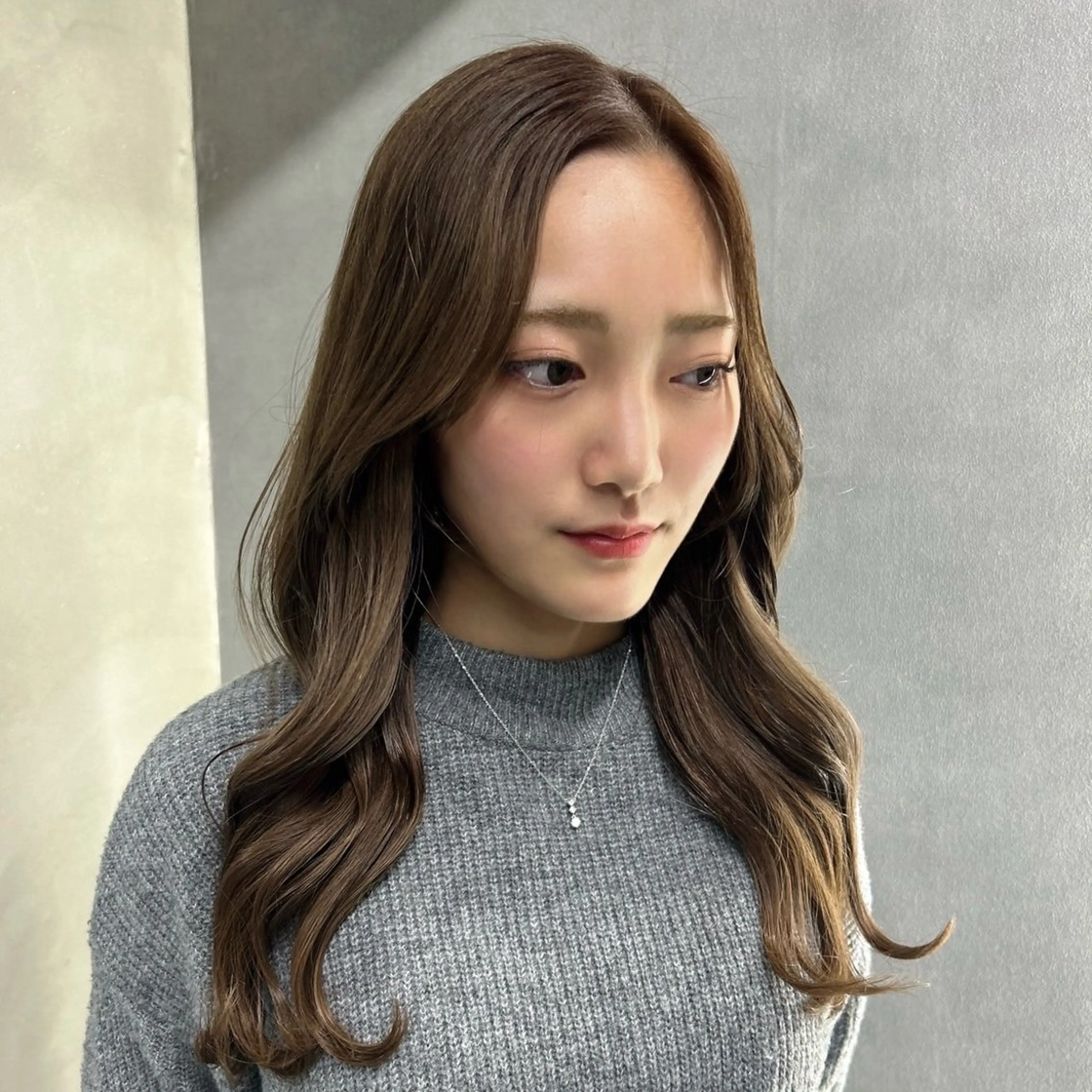 セミロング カット ヘアカラー トリートメント 阿倍野/髪質改善 /縮毛矯正/坪田幸広のヘアスタイル