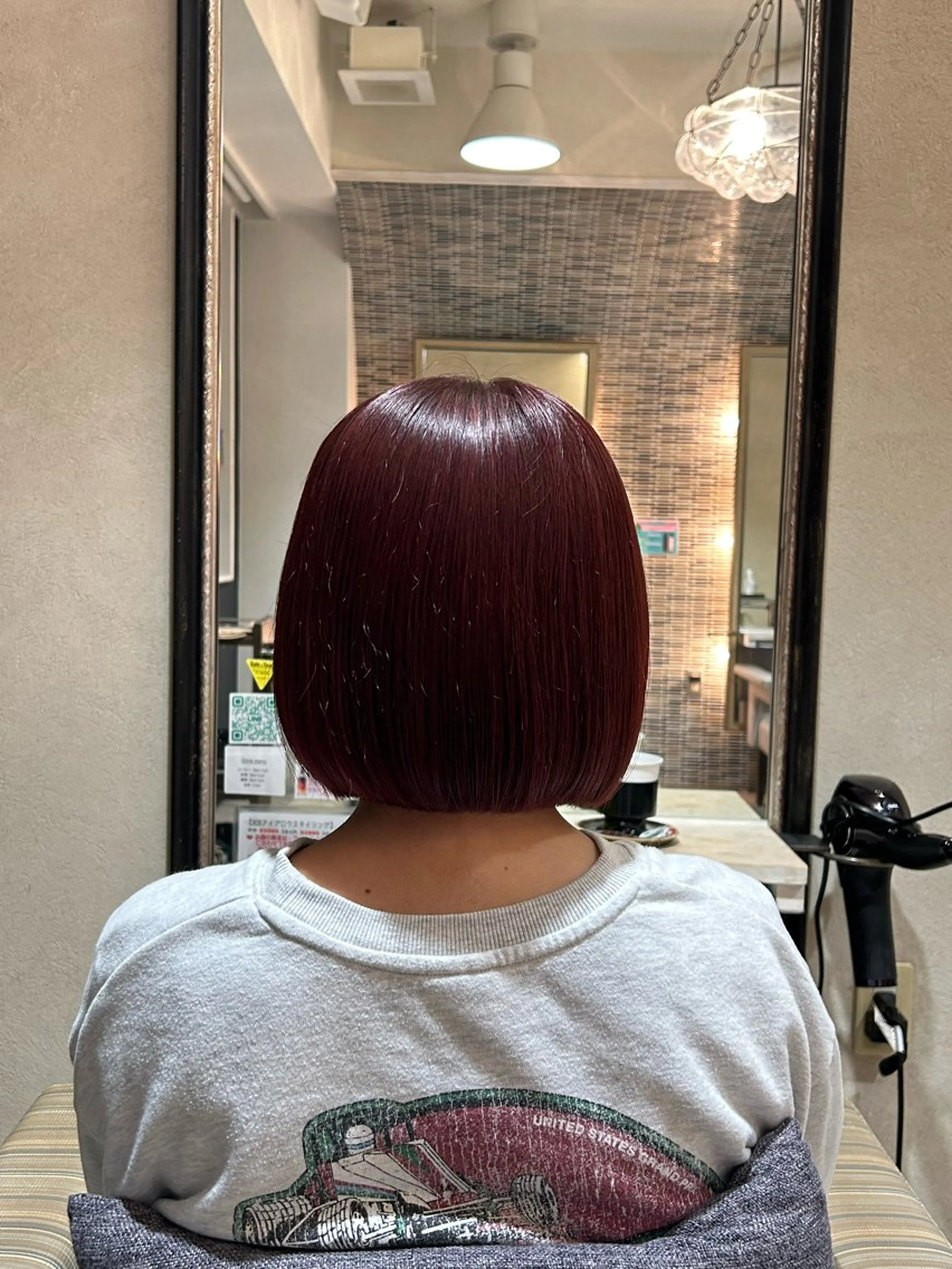 カラー ブリーチ ボルドーカラー ブリーチなしカラー 🫧ミネ タイガ🐯のヘアスタイル