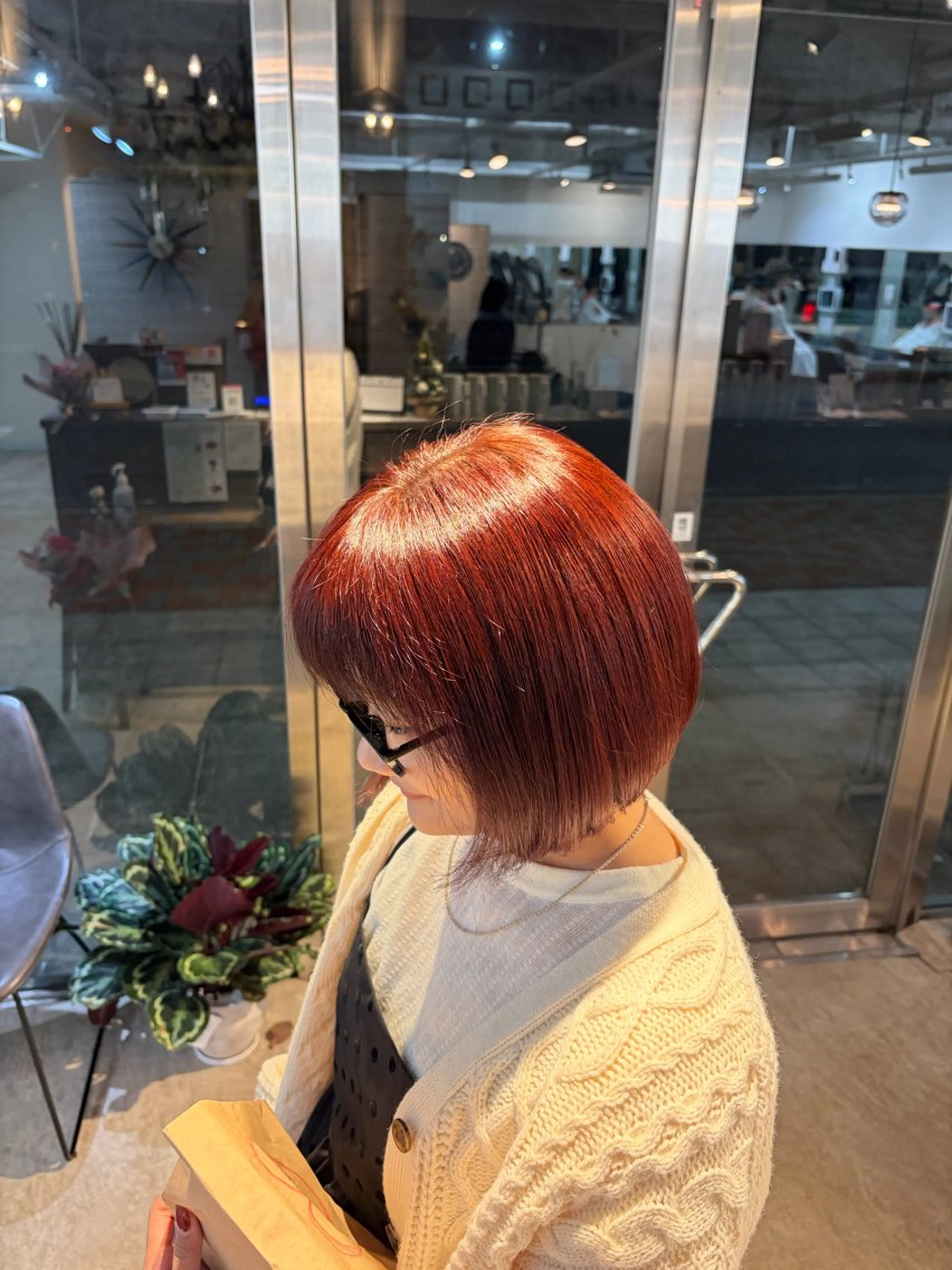 カラー ブリーチ ブリーチなしカラー ヘアカラー カットモデル yunaのヘアスタイル