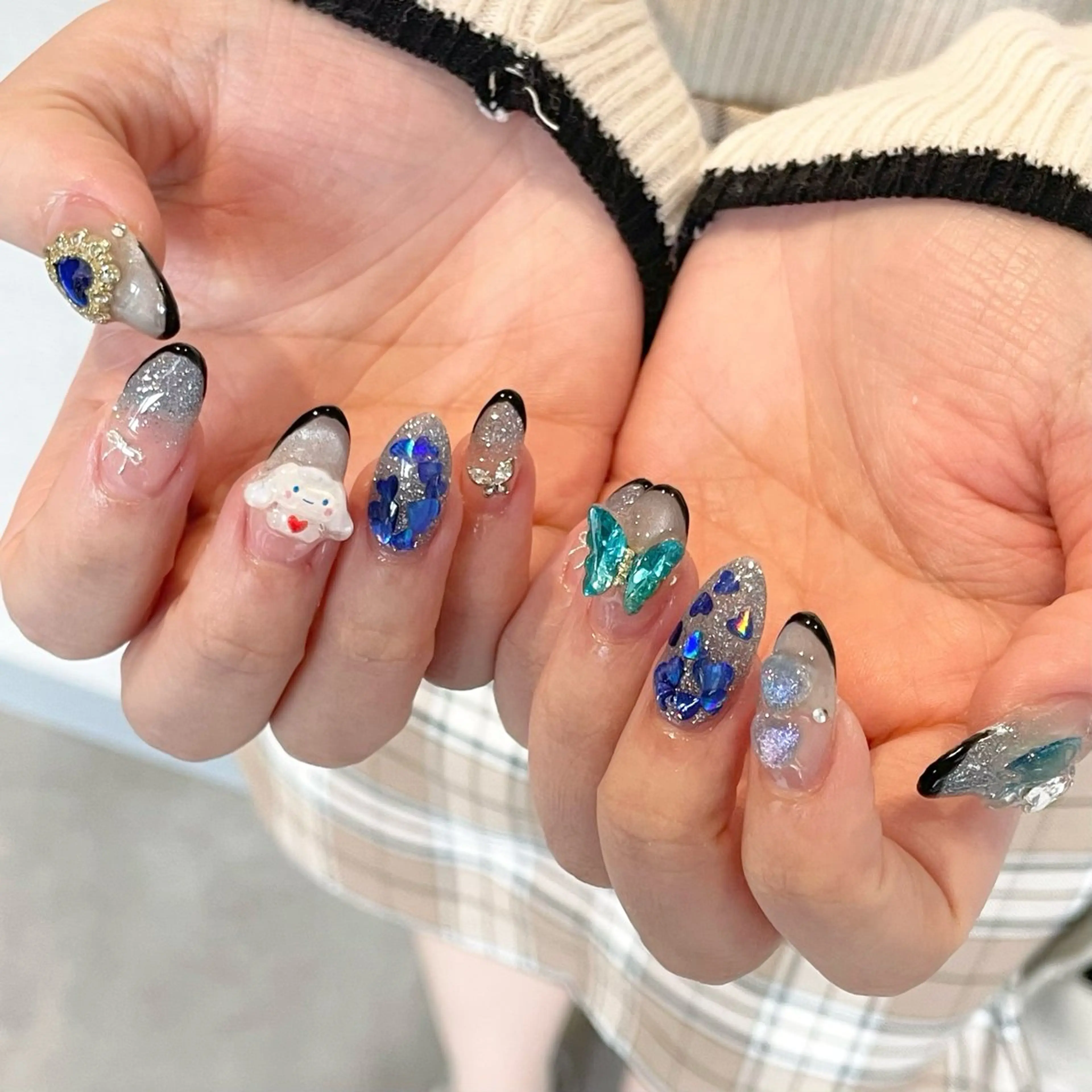 ネイル フラッシュネイル フレンチネイル ハート jujur HARUKA🌸のネイルデザイン