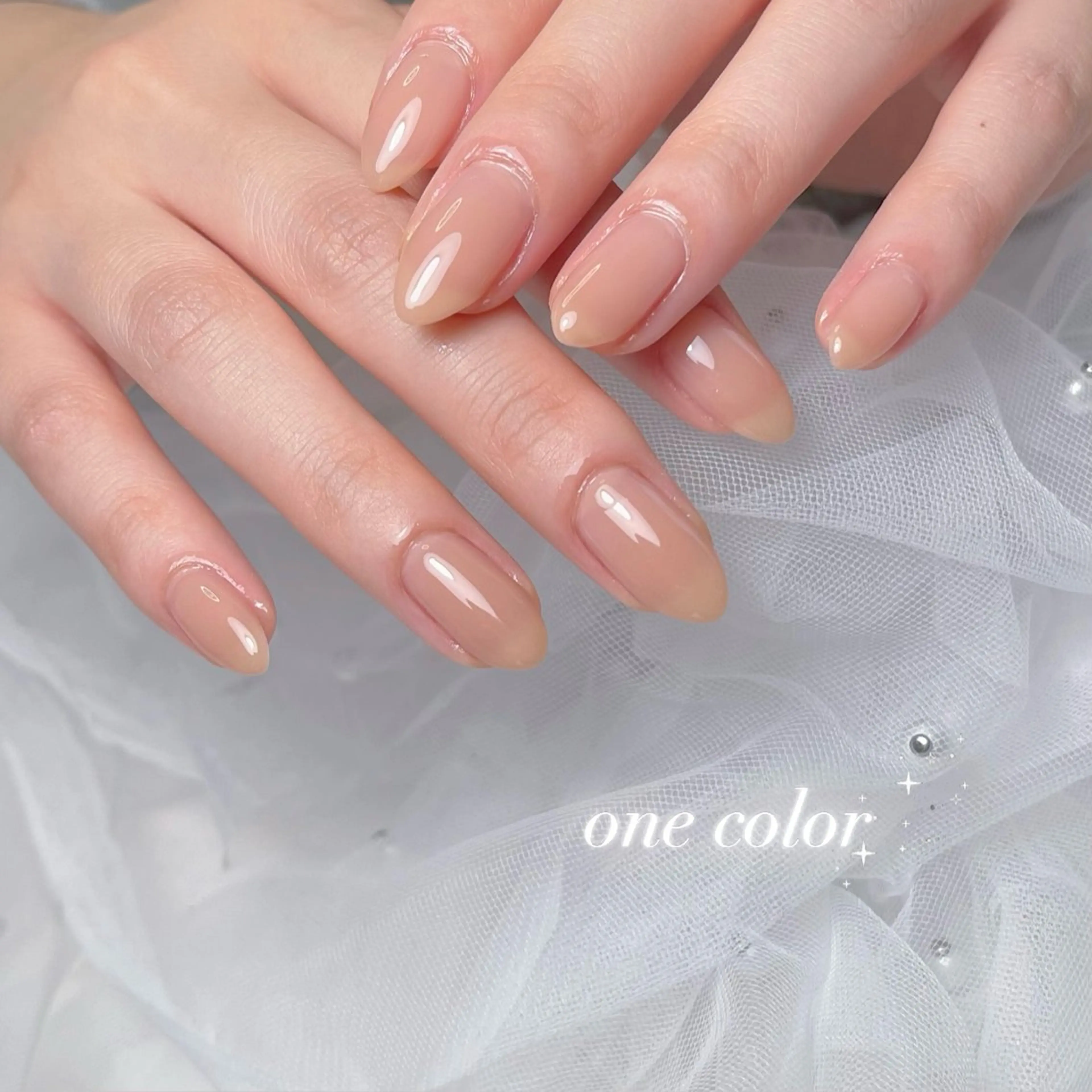 ネイル 長さ出し ジェルネイル 韓国ネイル ワンカラーネイル パラジェル ハンドネイル RE SALONのネイルデザイン