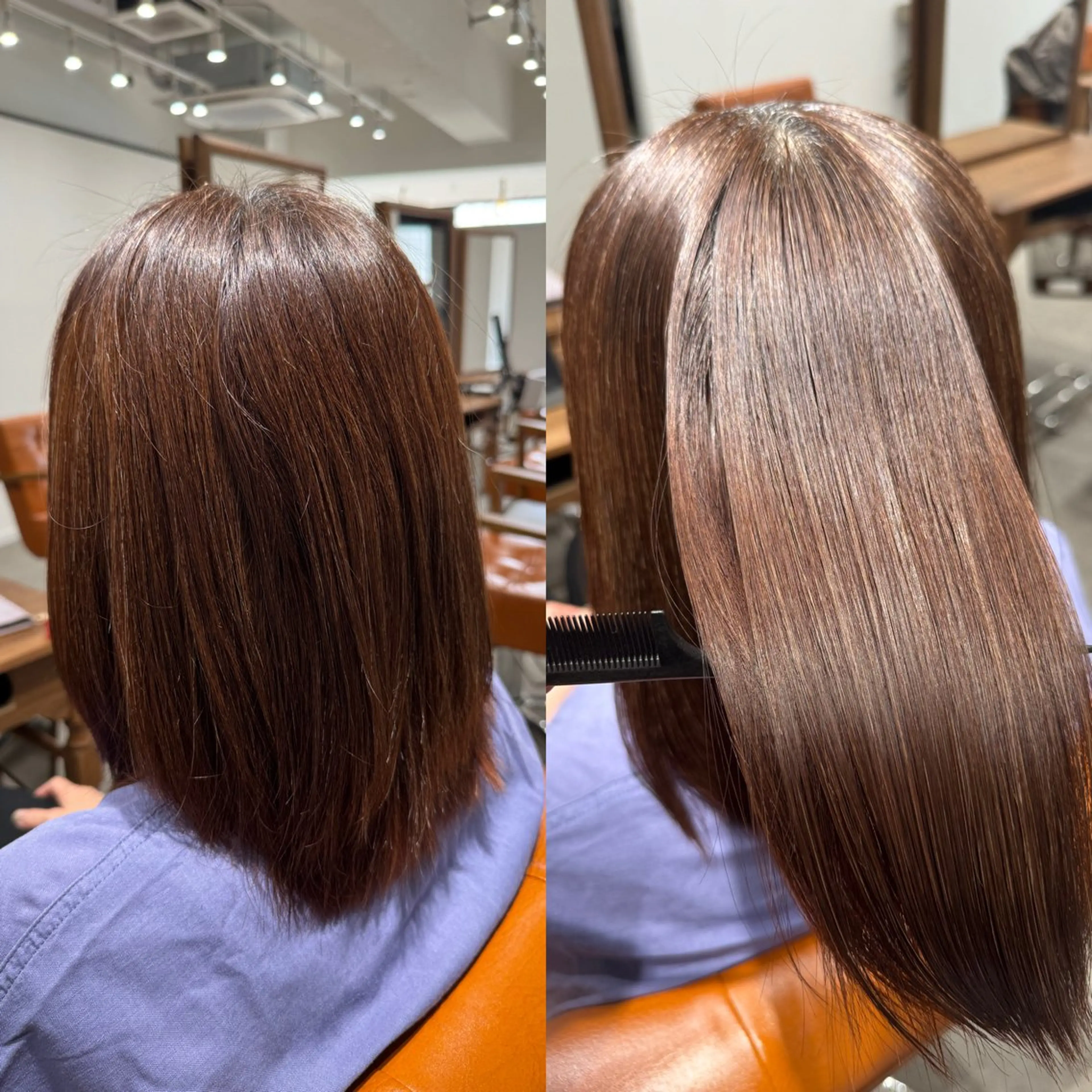 ミディアム カット 縮毛矯正 トリートメント 髪質改善縮毛✨ 泉谷彪芽のヘアスタイル