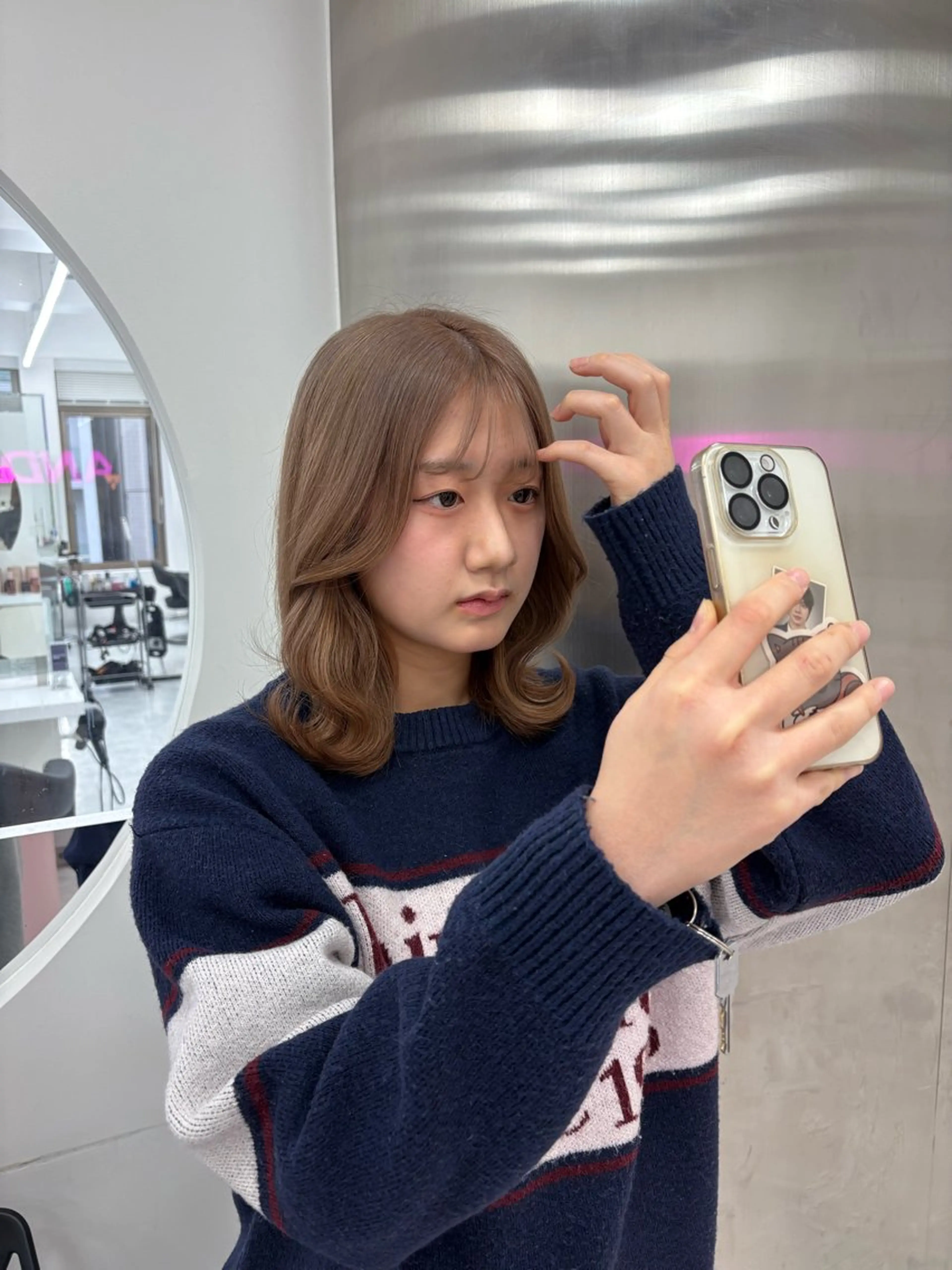 カラー ヘアカラー トリートメント 透明感ベージュ🤎 ナチュラルレイヤーのヘアスタイル