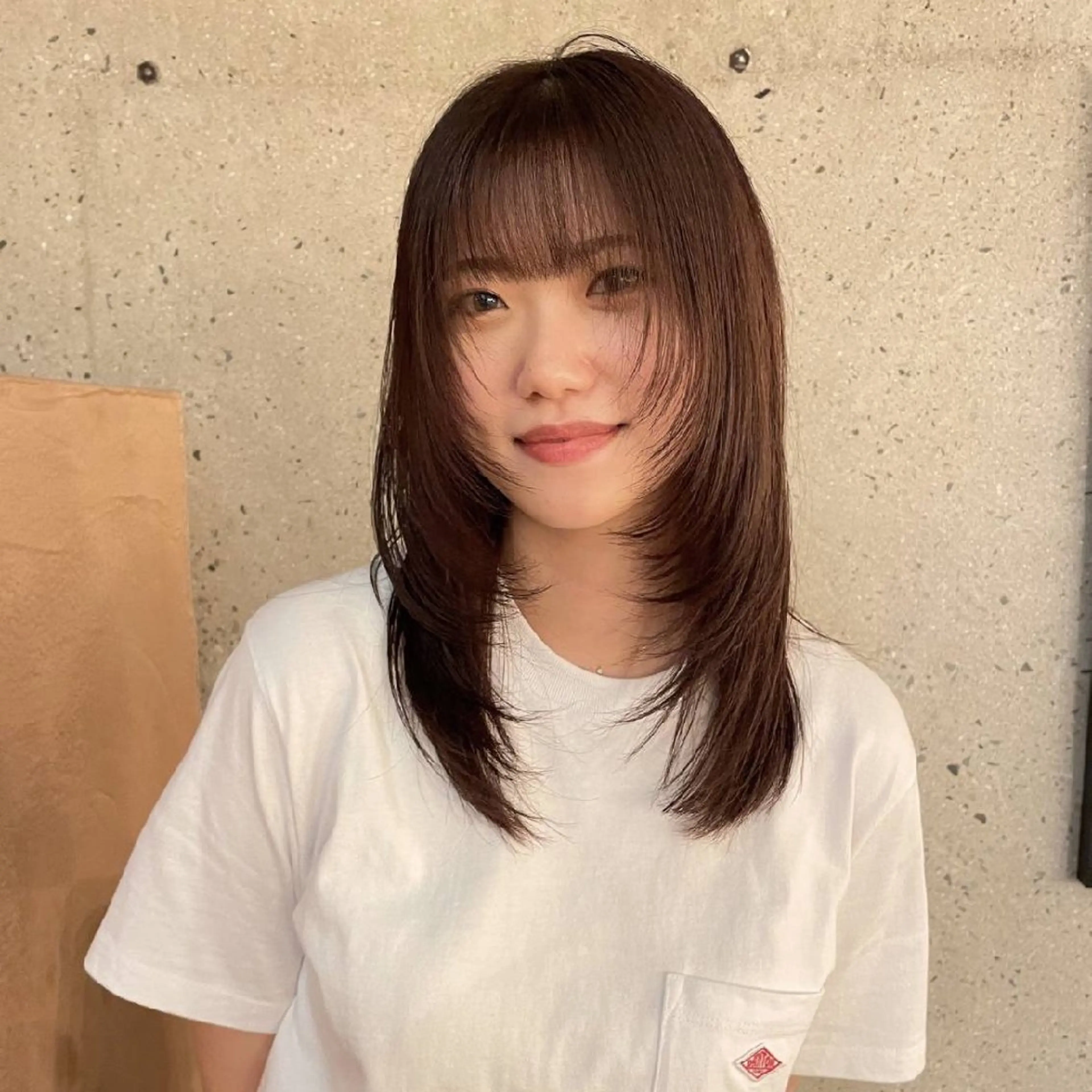 セミロング カラー カット ヘアカラー 川原田麻衣【薬院/平 尾/高宮】透明感🫧のヘアスタイル