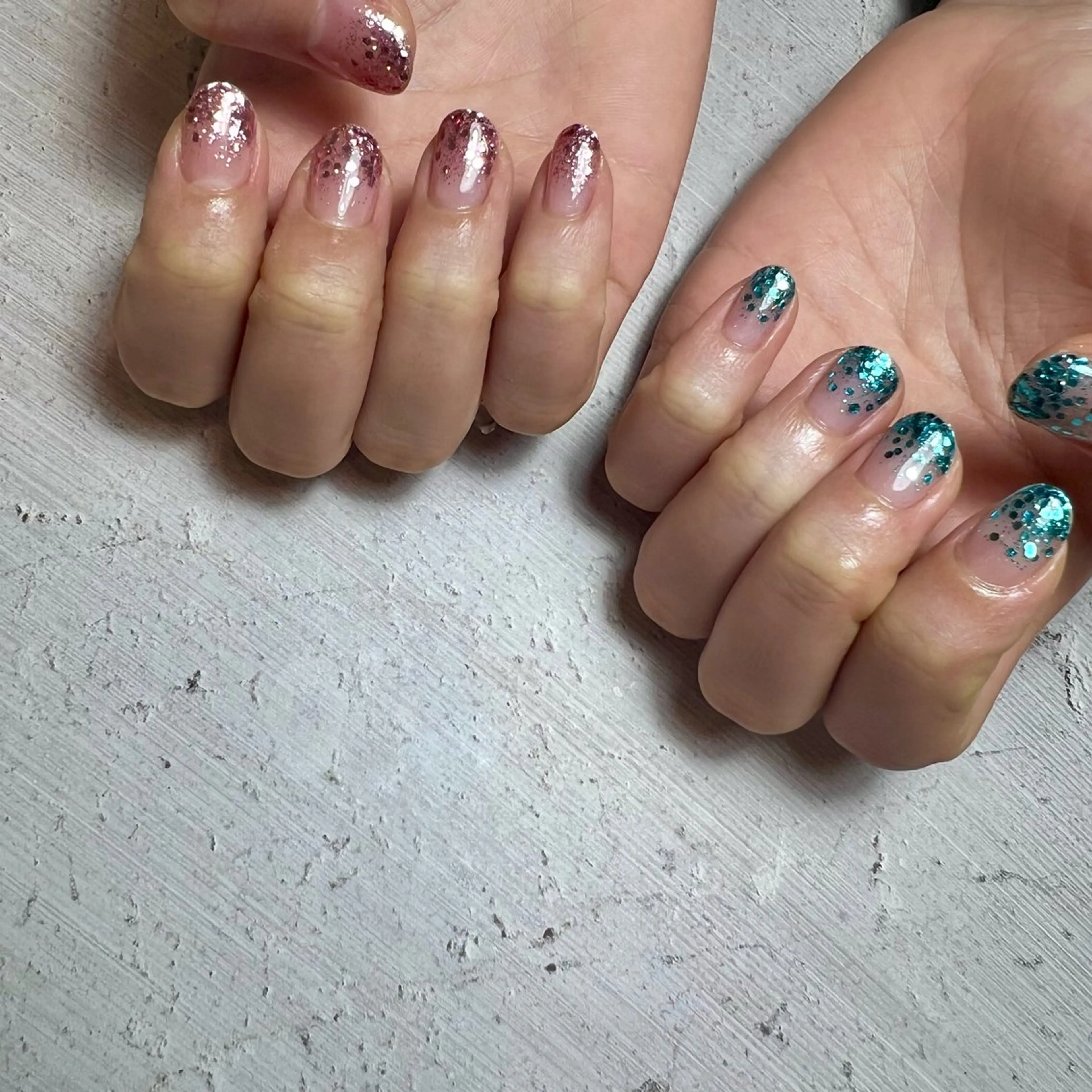 ネイル ラメ(グリッター) ラメグラデーション twin .のネイルデザイン