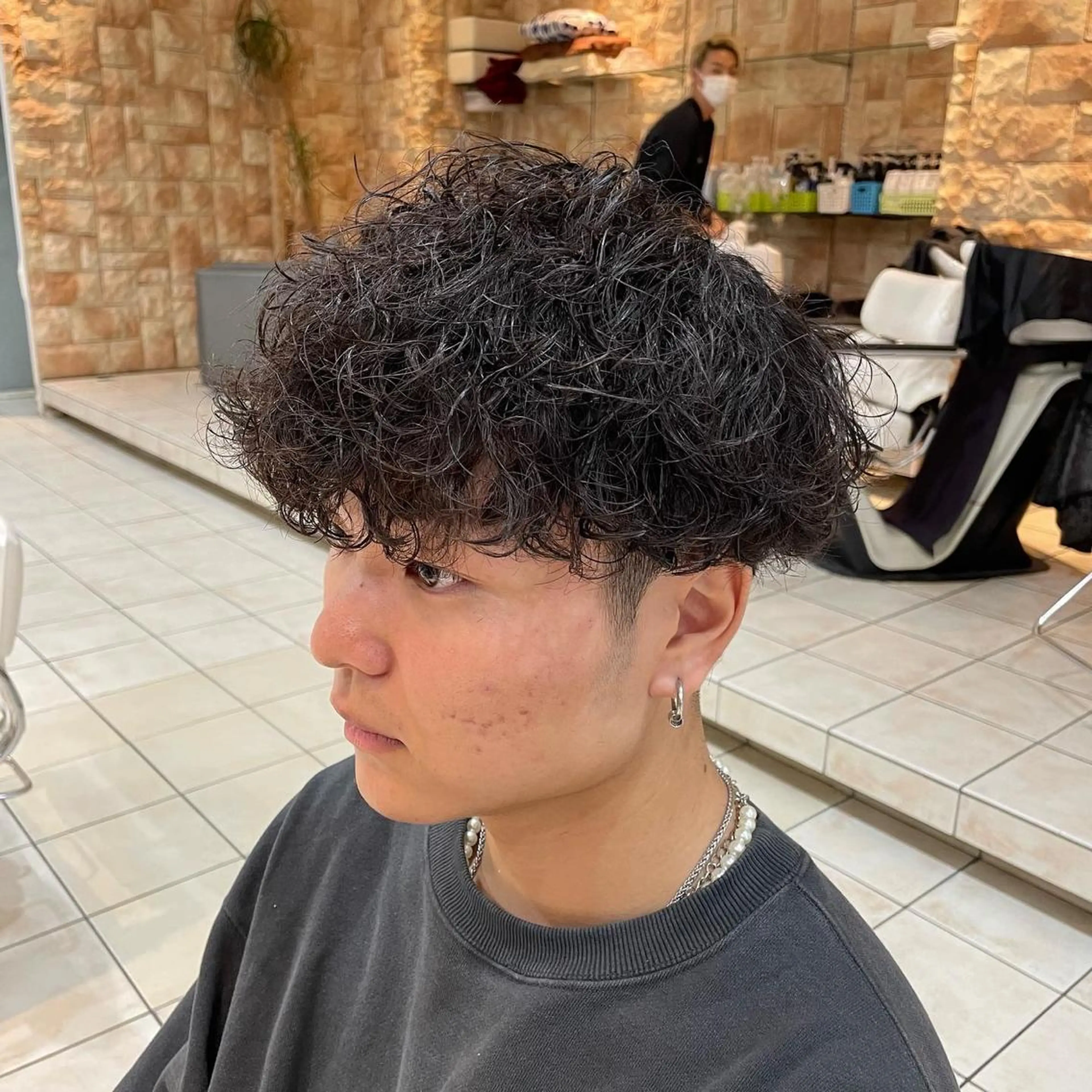 ショート パーマ メンズ シャドウパーマ/縦落 ちパーマ 大久保拓実のヘアスタイル