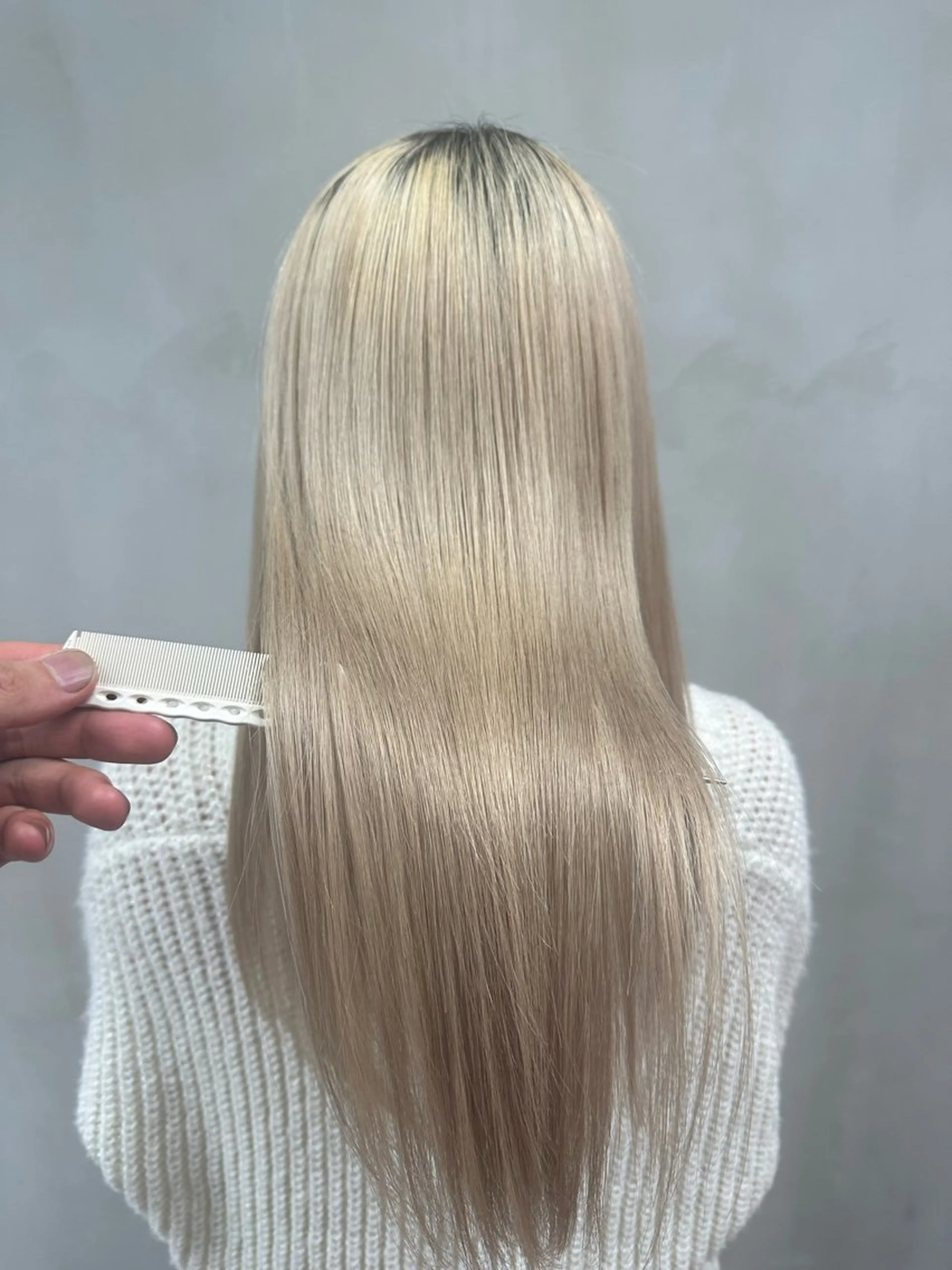 ロング 縮毛矯正、 押野七大のヘアスタイル