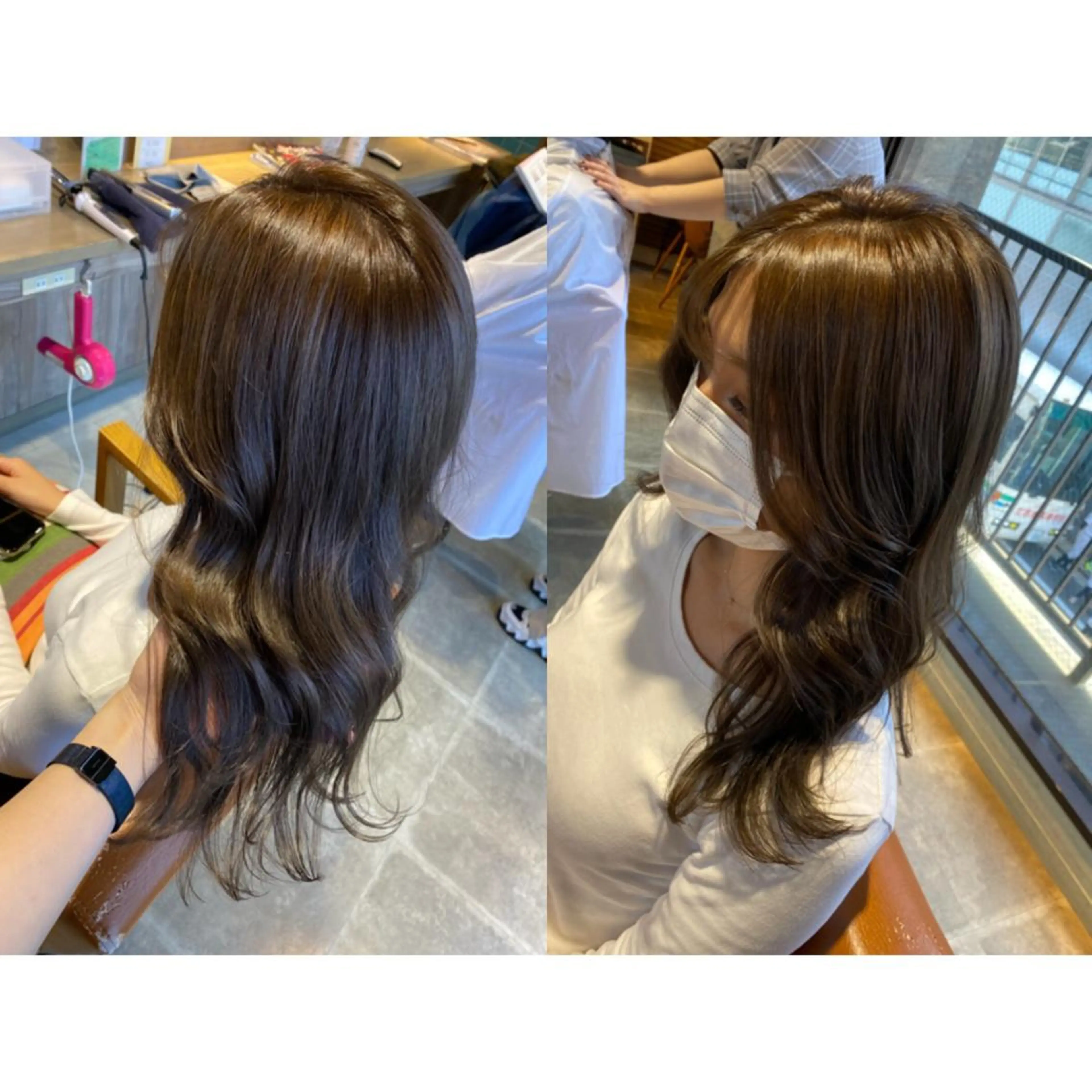 カラー グレージュ カット ヘアカラー トリートメント 🐻結んで可愛い hair EMI🐻のヘアスタイル