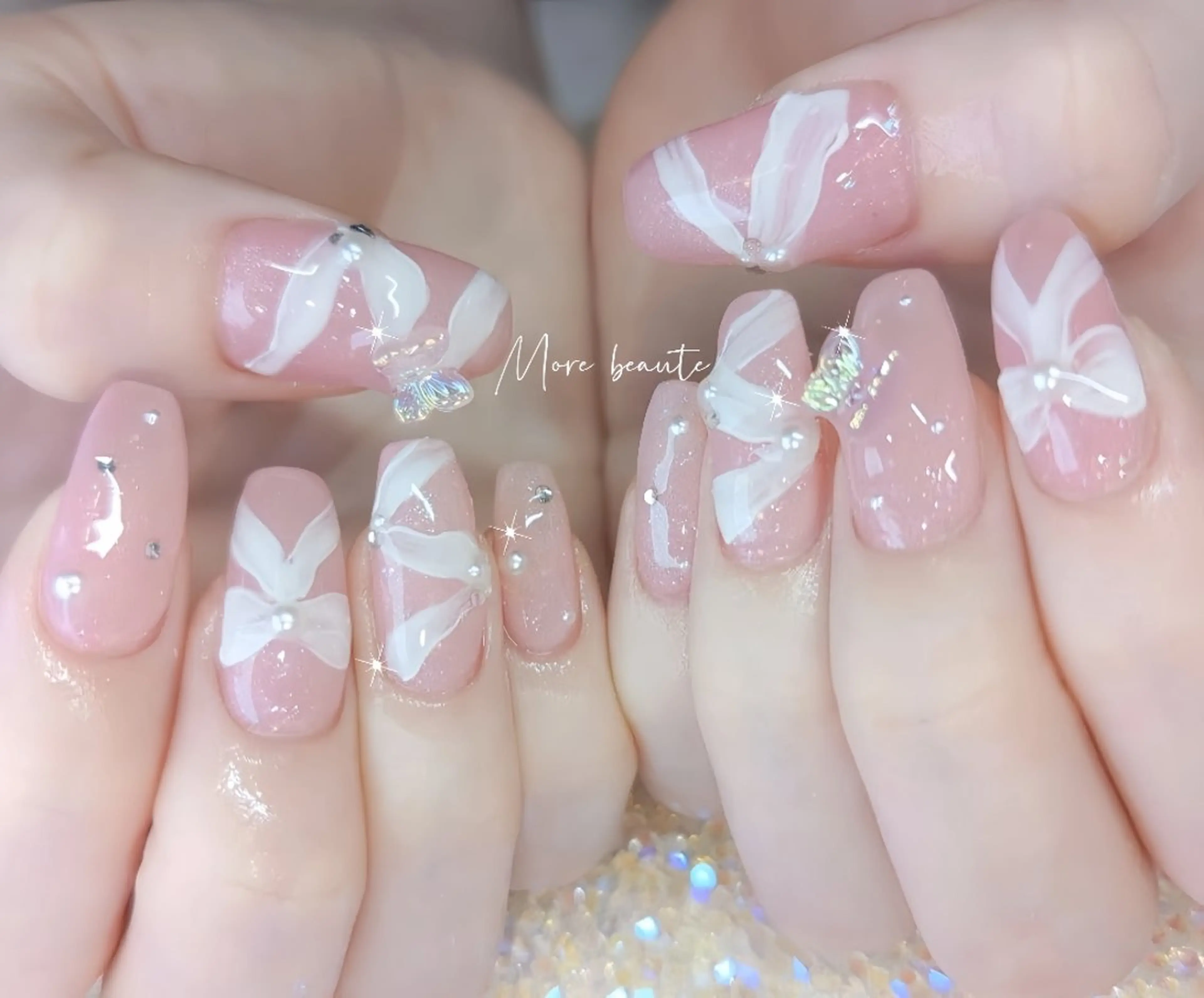 ネイル 長さ出し ジェルネイル ハート 韓国ネイル マグネットネイル ハンドネイル I LOVE ME NAIL.｡.:*♡のネイルデザイン
