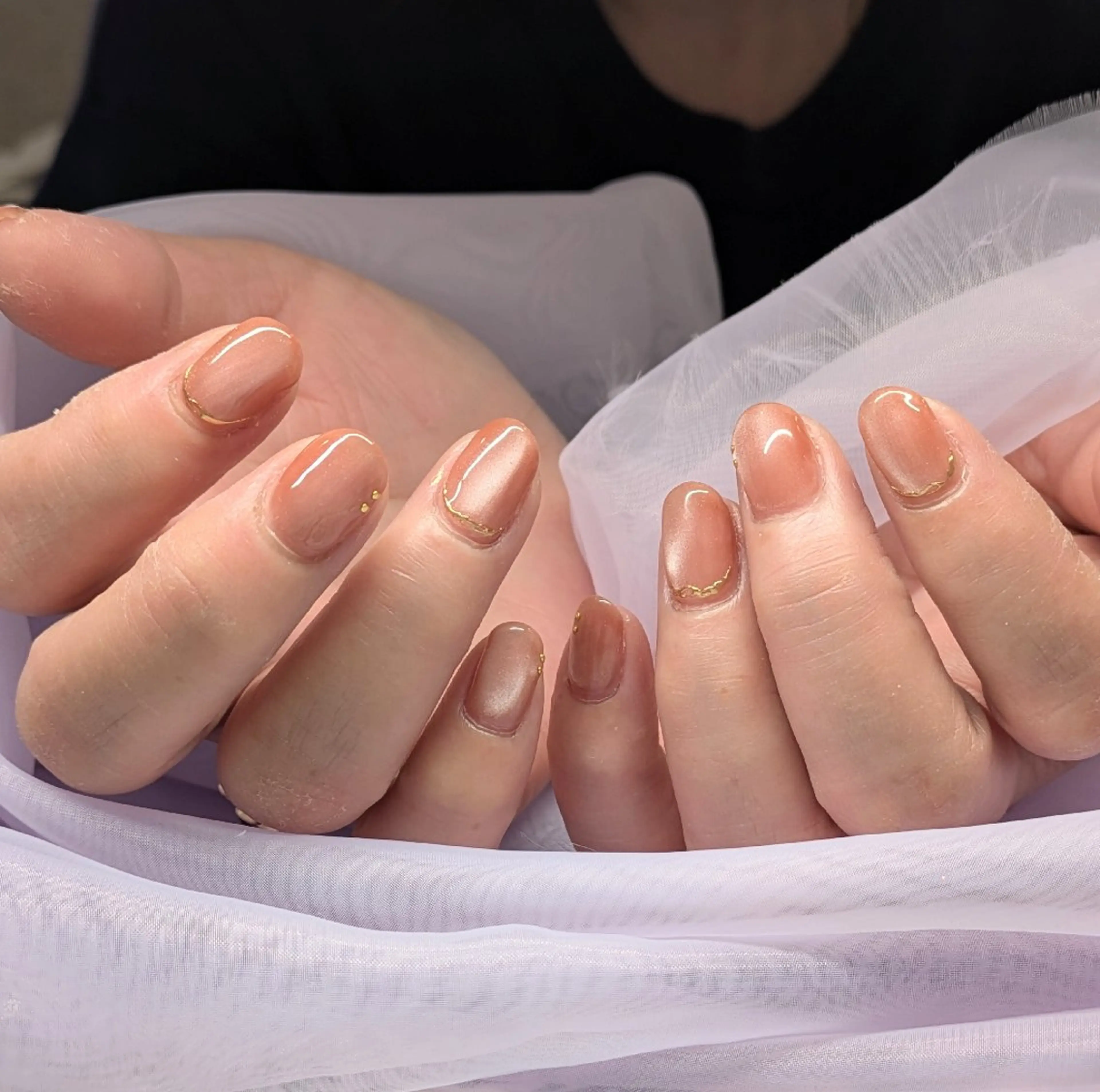 ミディアム ハンドネイル imaichise 🧡💜推しネイルのネイルデザイン