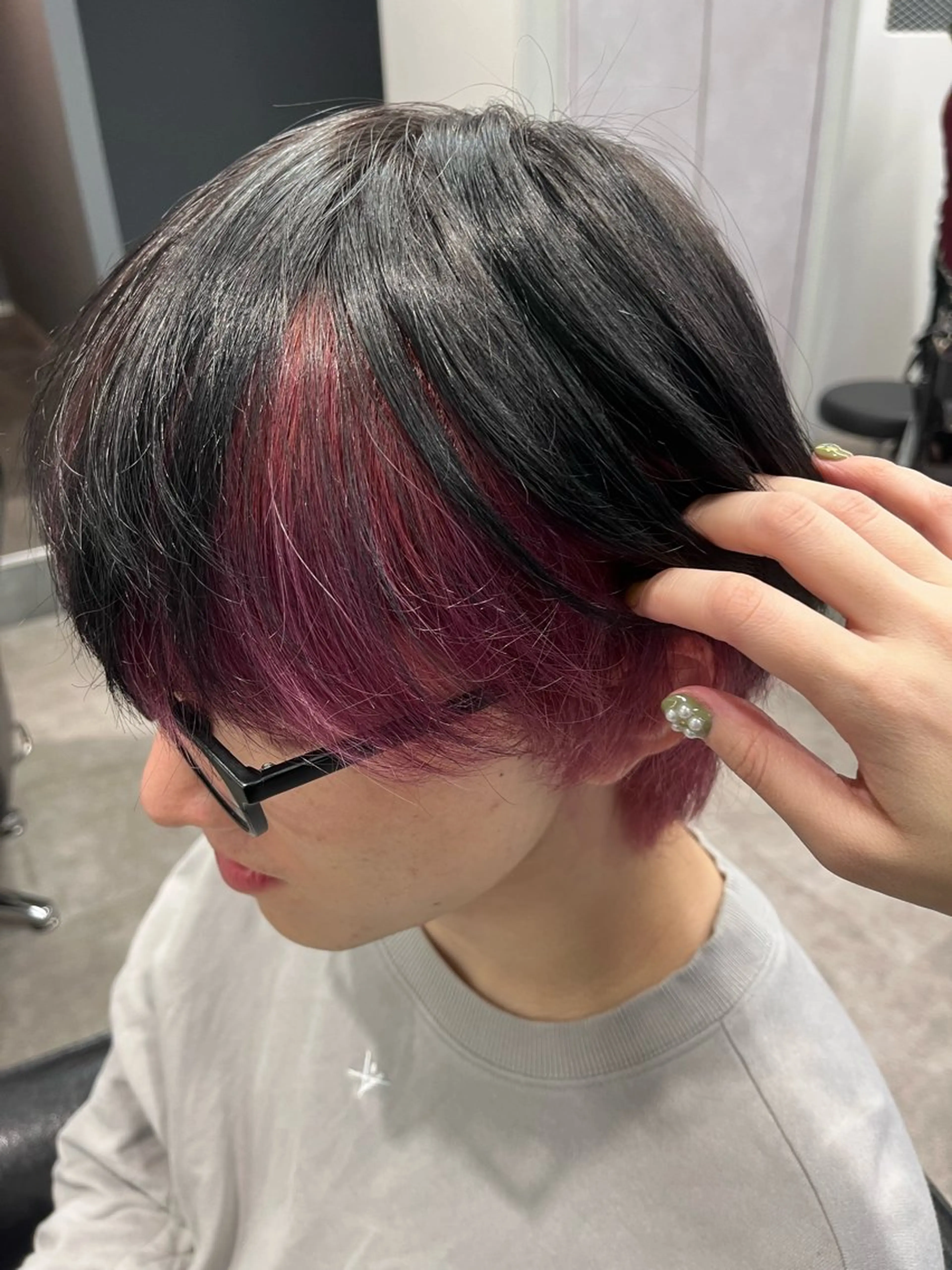 ショート カラー ピンクカラー ボブ/透明感カラー/ 髪質改善/🌙/ルナのヘアスタイル