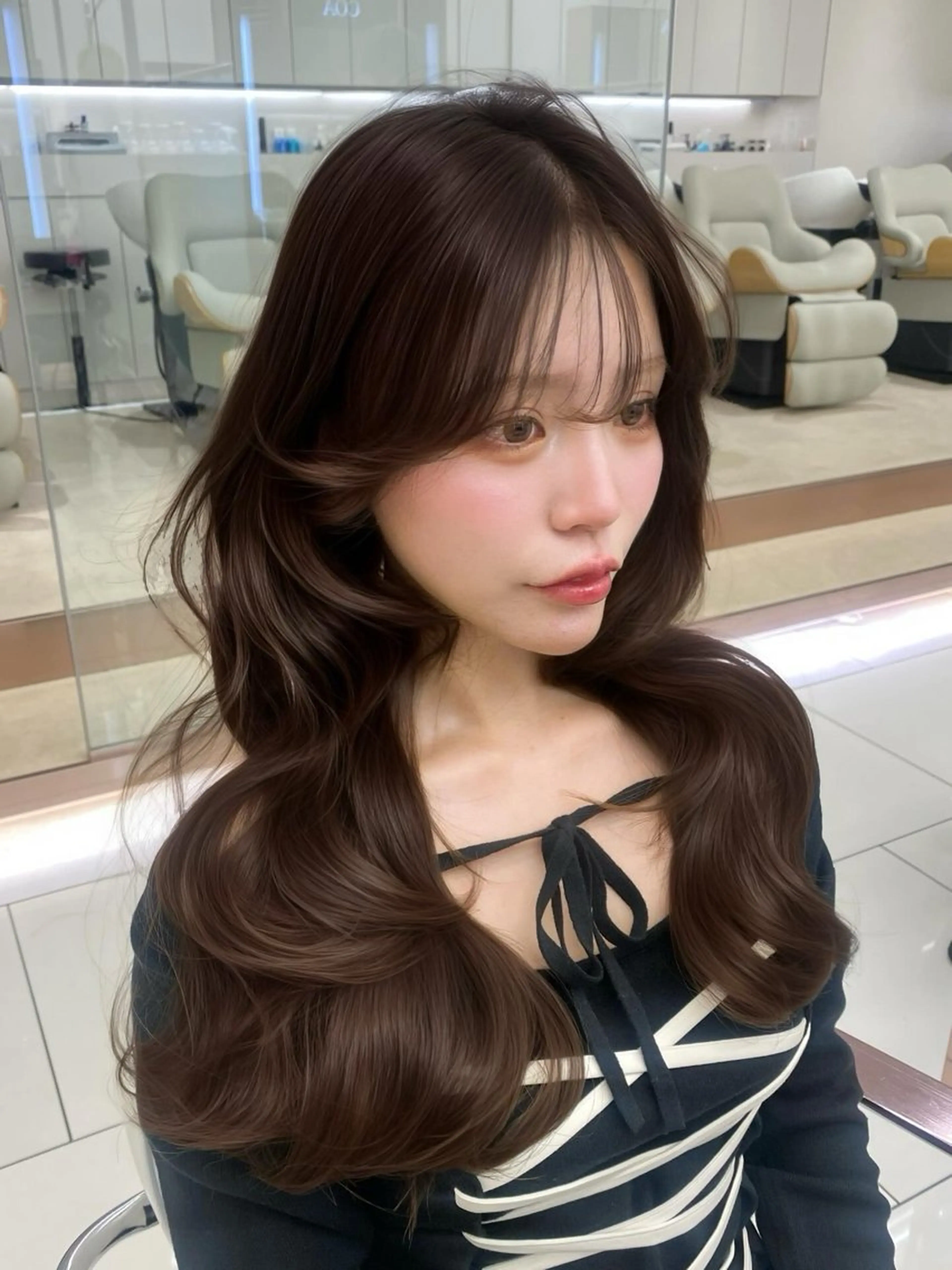 セミロング カラー ヘアアレンジ 透明感カラー🫧銀座 sana໒꒱· ﾟのヘアスタイル