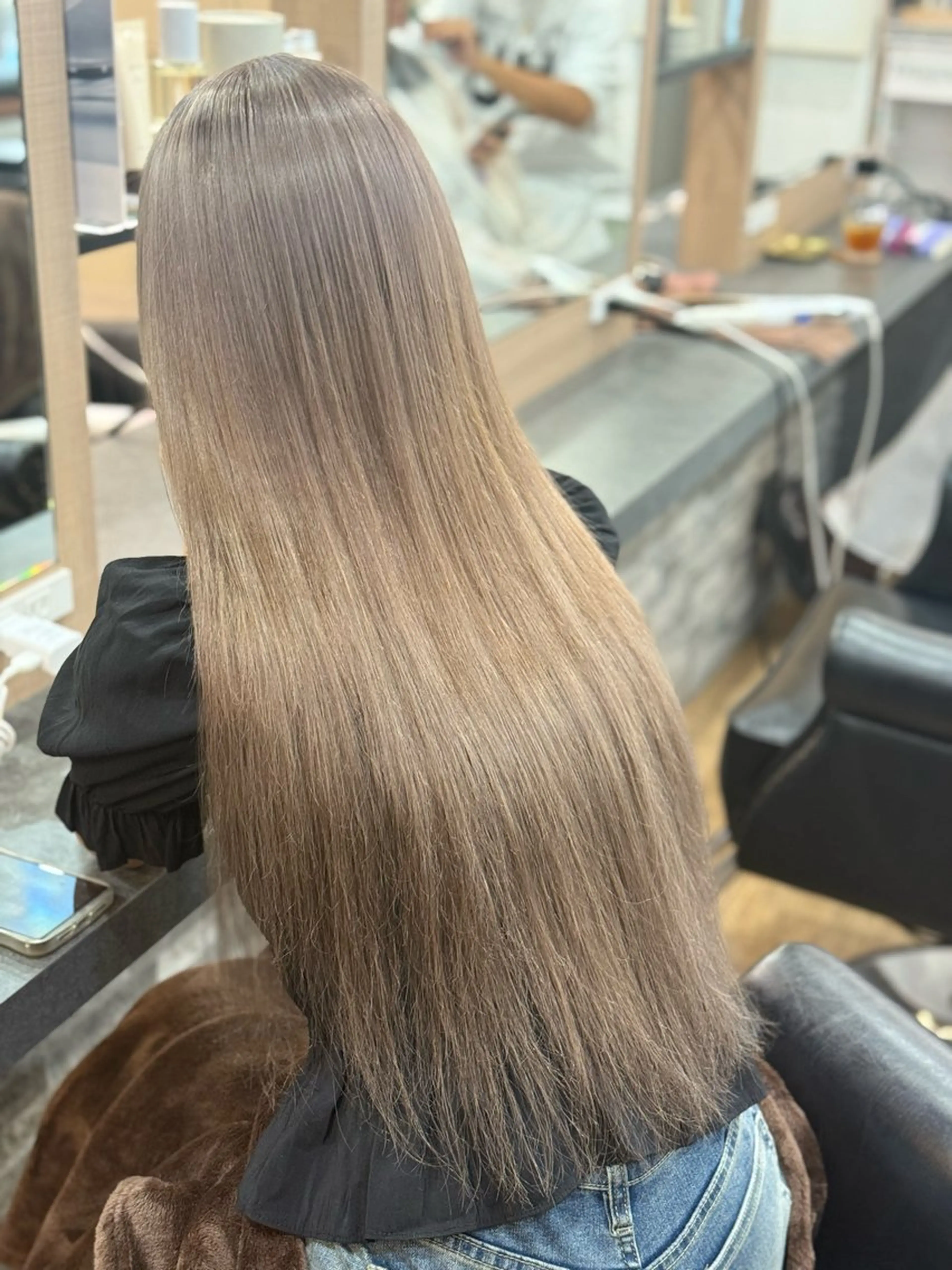 ロング カット ヘアカラー エクステ ハイトーン/エクステ 横浜/RIEのヘアスタイル