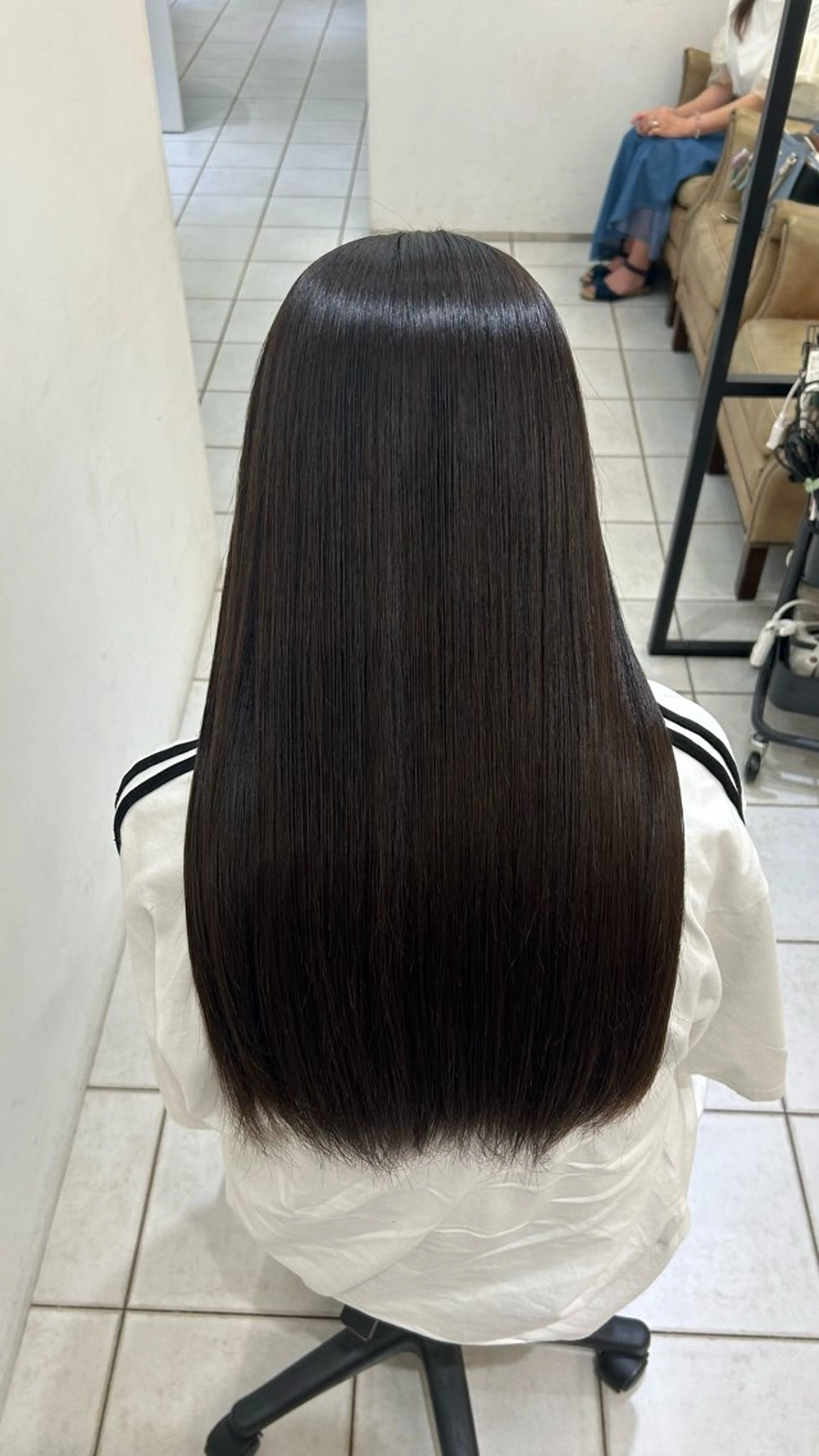 ロング パーマ 顔周りカット 縮毛矯正 縮毛矯正 高橋 芹奈 /梅田 ／茶屋町/髪質改善のヘアスタイル