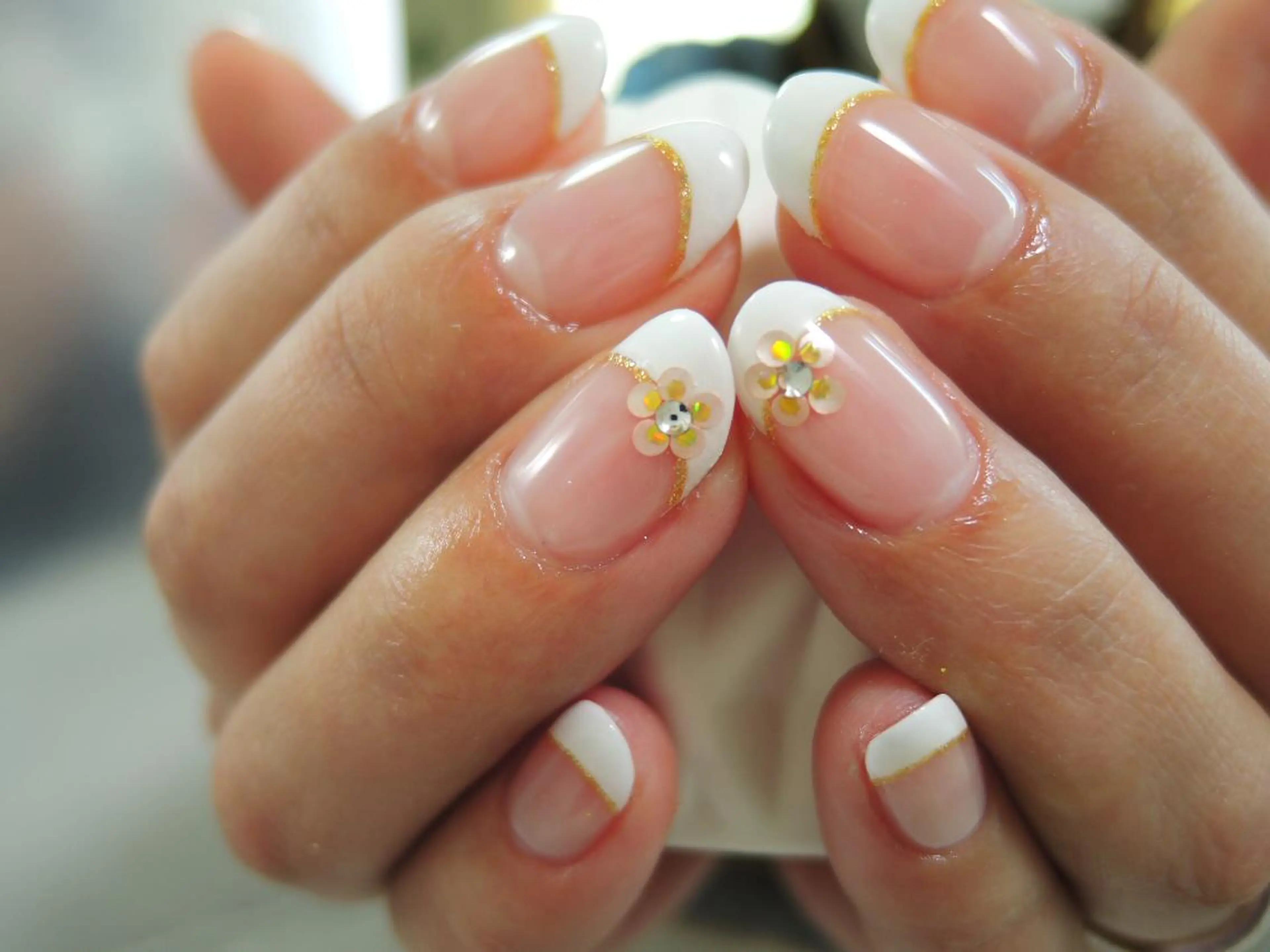 ネイル フレンチネイル ホワイト pang akiのマツエク・マツパデザイン