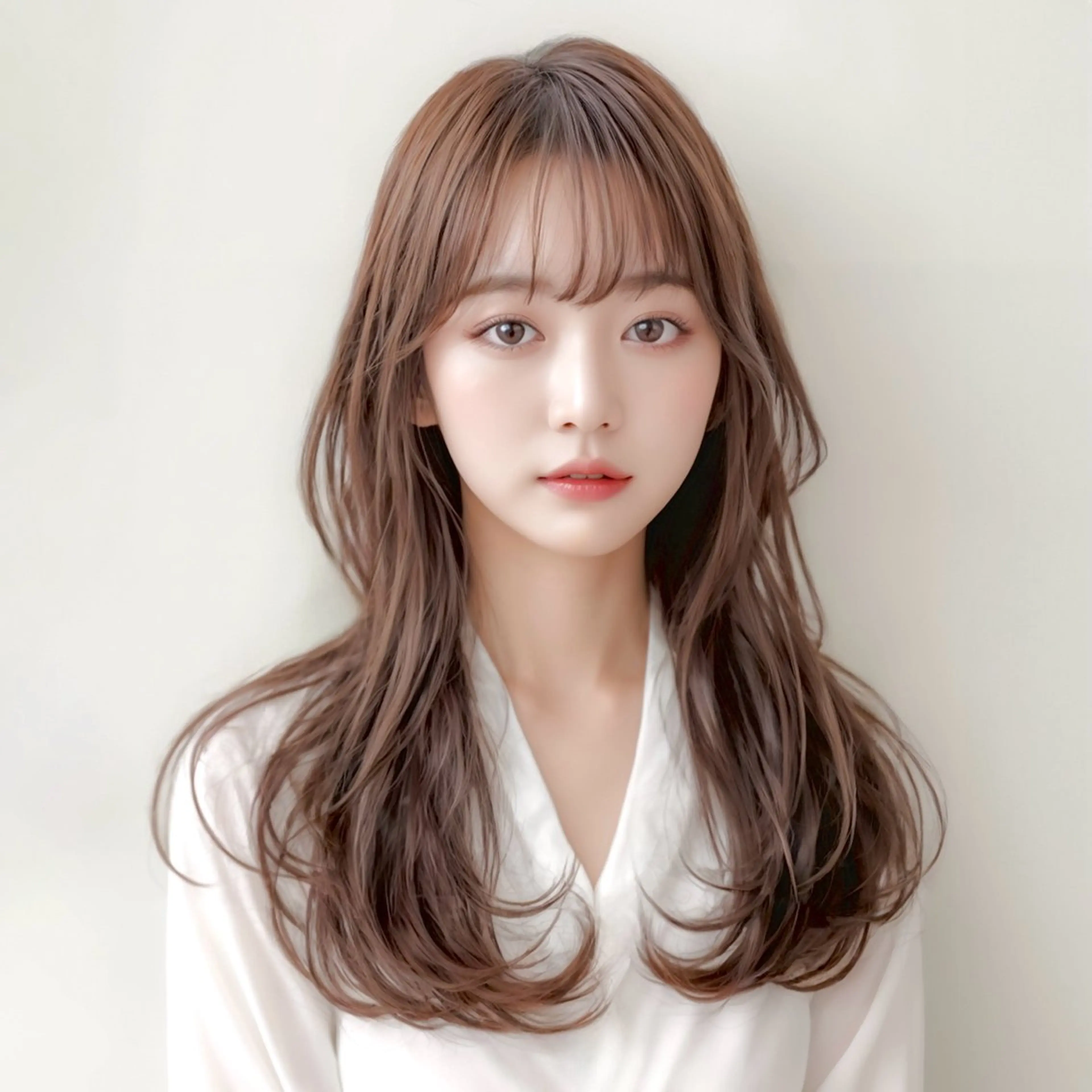 ミディアム カラー ベージュカラー 透明感カラー ヘーゼル ハッシュカット レイヤーカット カット ヘアカラー トリートメント レイヤー/ハッシュ 渋谷/サッタのヘアスタイル