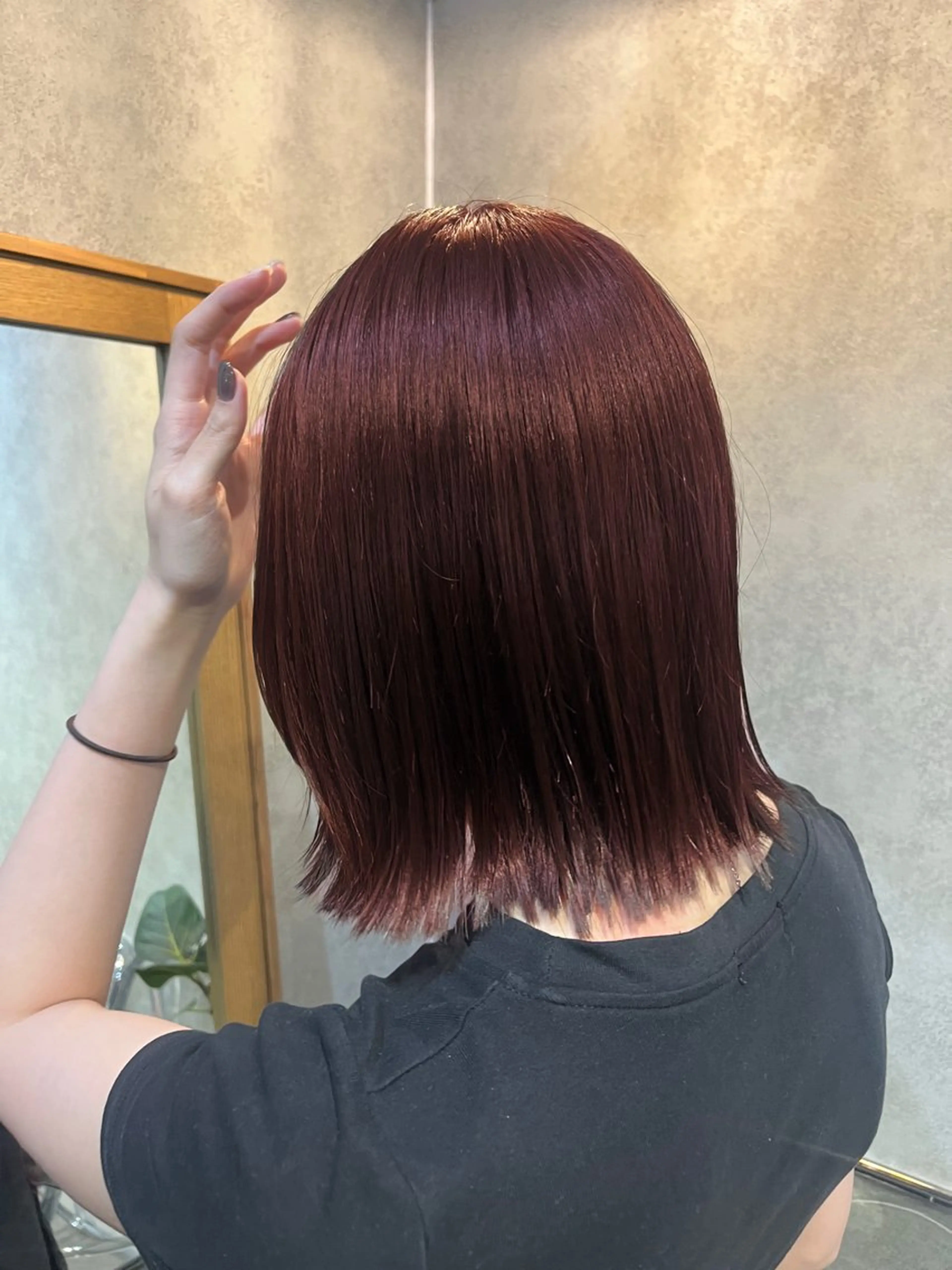 ミディアム カラー カット ヘアカラー トリートメント 暖色カラー/パラッと Bob/モエのヘアスタイル