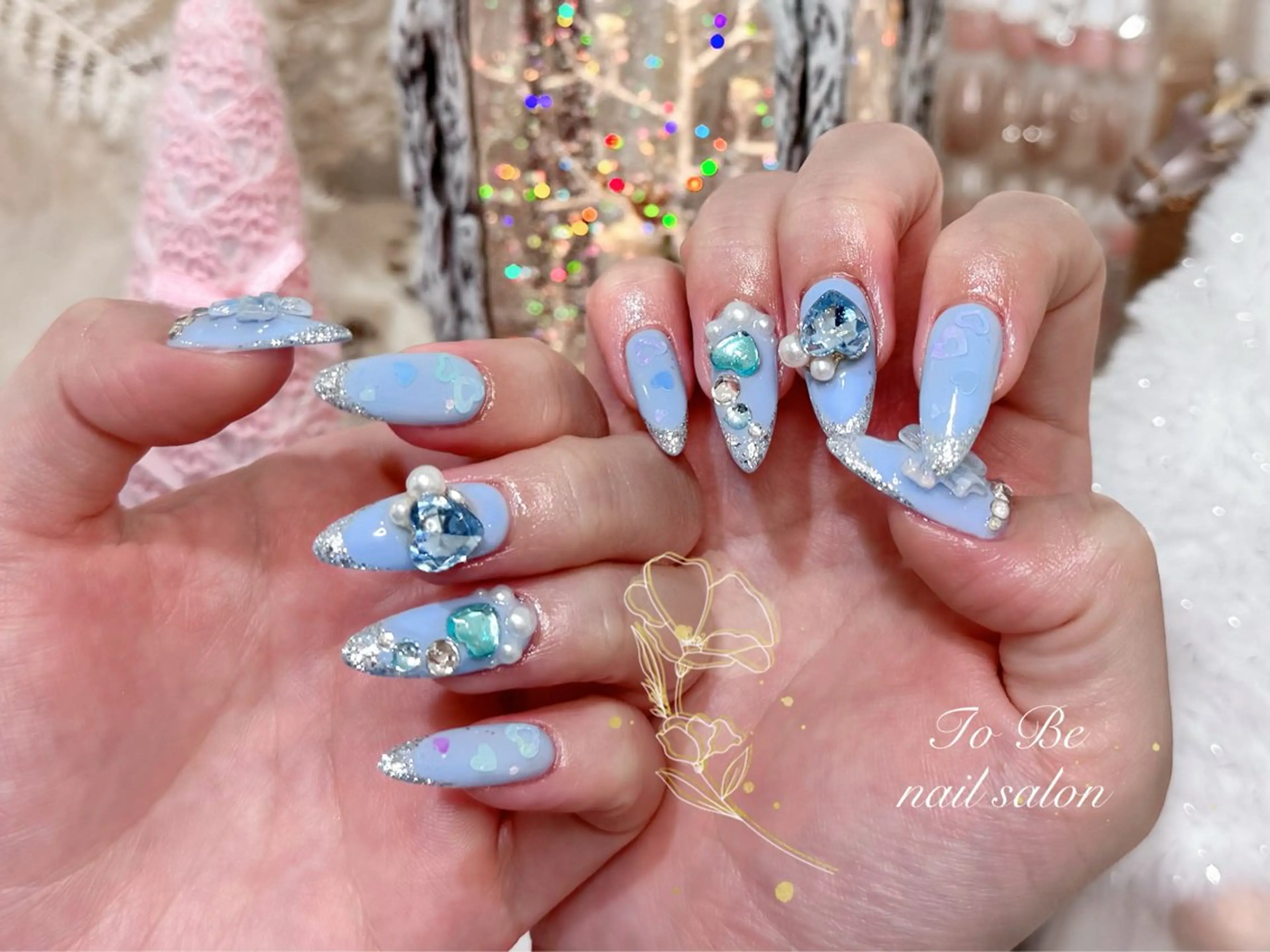 ロング ハンドネイル Nail Salon To Be珈月のネイルデザイン