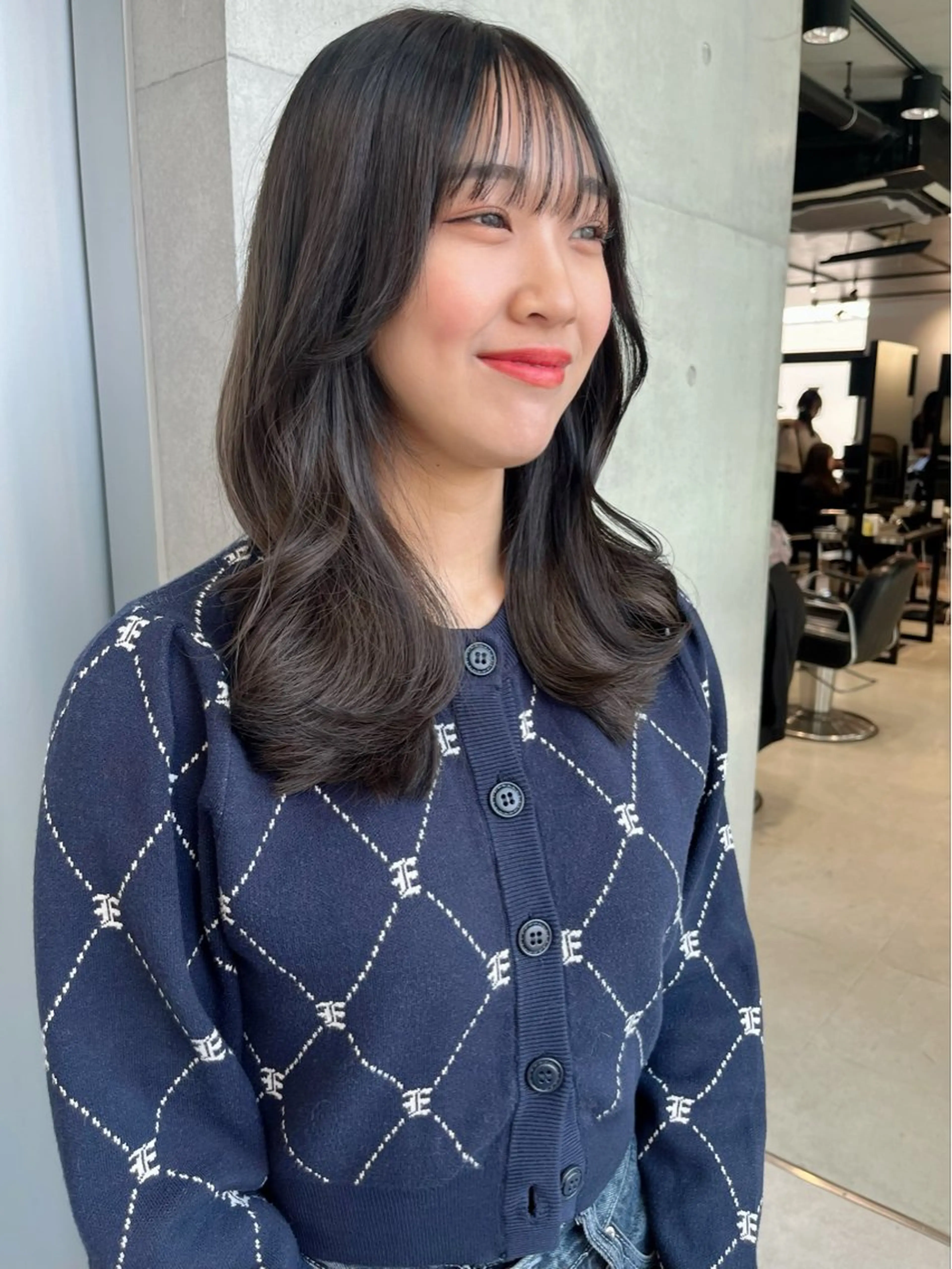 セミロング カラー パーマ ヘアアレンジ カット ヘアカラー トリートメント ヘッドスパ ヘアセット 透明感/オリーブ/ グレージュ/YUKAのヘアスタイル