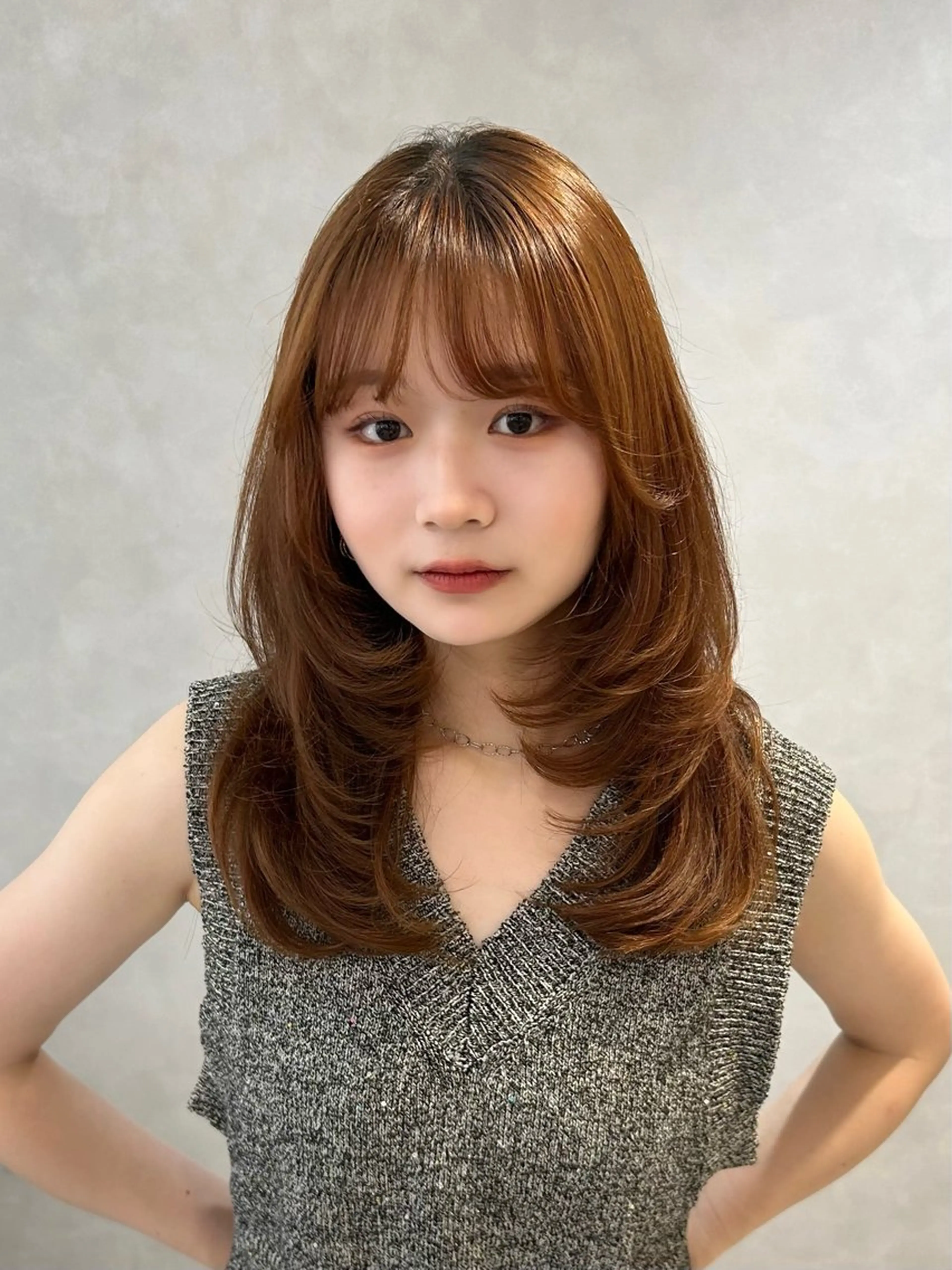 セミロング カラー ベージュカラー ブラウンカラー ブラウンベージュ レイヤーカット ❤️ショートカット ・顔周りカット❤️のヘアスタイル